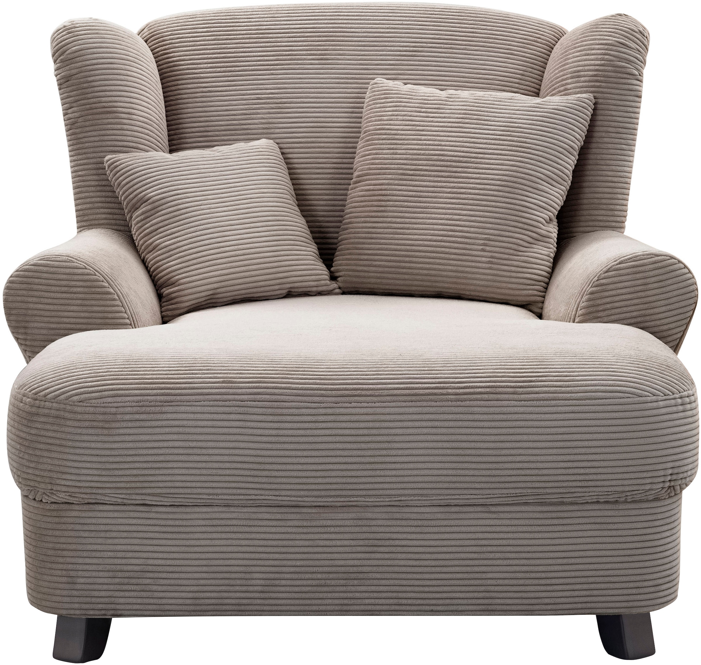 OTTO home XXL-Sessel "Oase, B: 120 cm, Sitzhöhe: 50 cm - OTTO. Verlässliche Qualität." Loungesessel mit 2 Zierkissen & Massivholzfüße