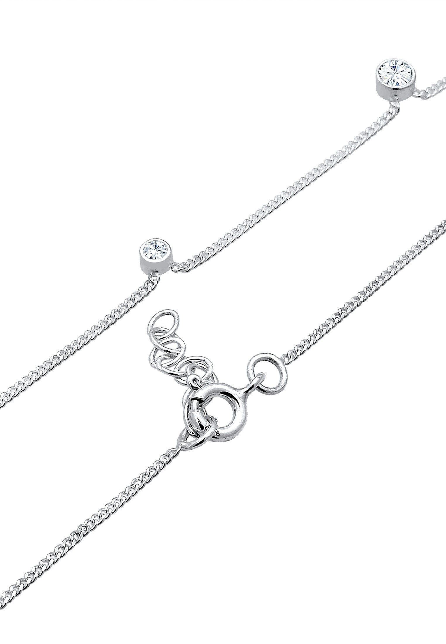 Elli Collierkettchen »Glas Kristalle Weiß 925 Sterling Silber«