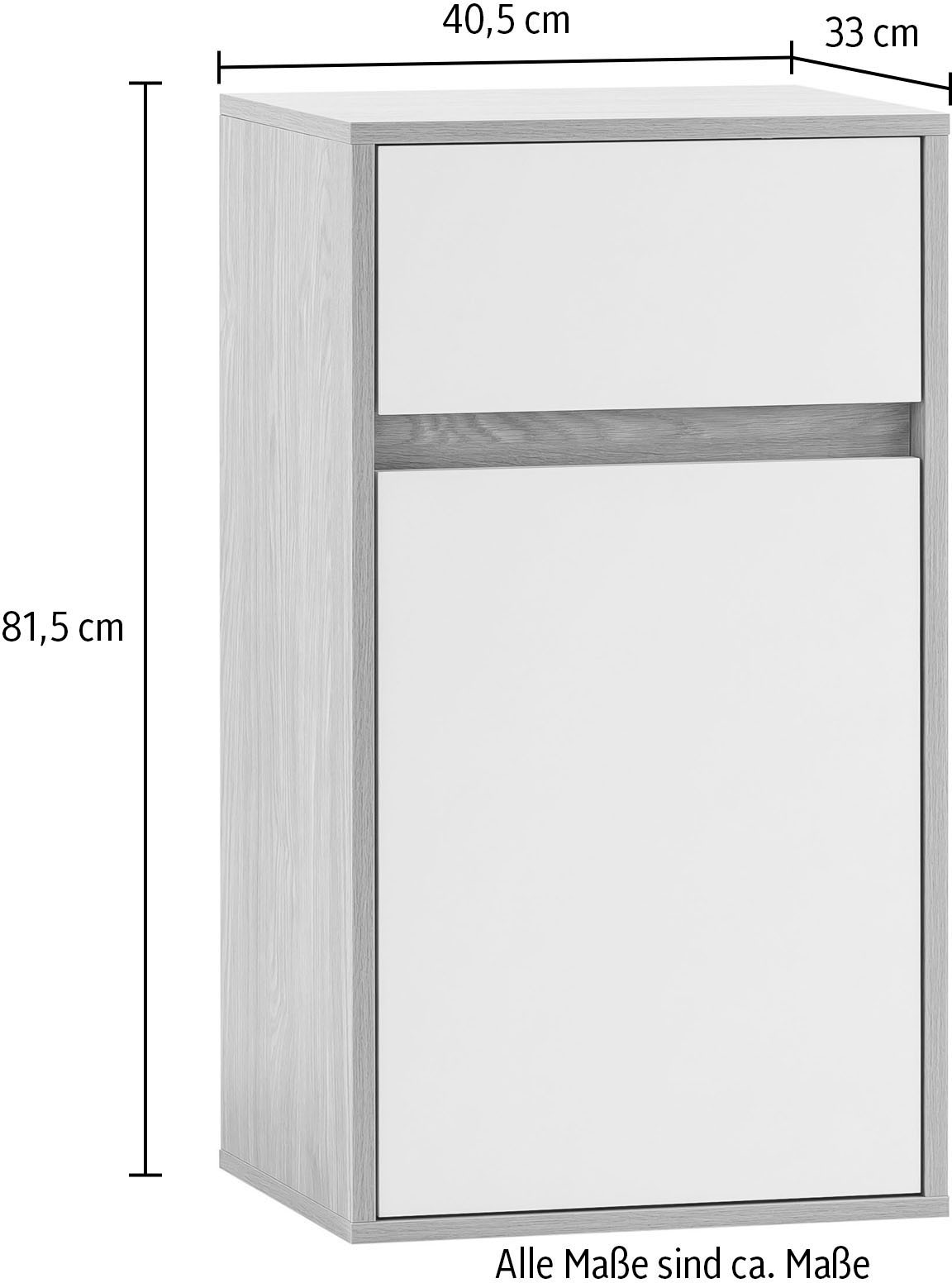 Schildmeyer Unterschrank »Mali, Breite 40 cm«, Holzdekor mit fühlbarer Struktur, Grifflose Türöffnung
