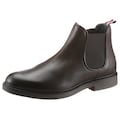Tommy Hilfiger Chelseaboots »ELEVATED ROUNDED LTH CHELSEA«, mit gestreifter Anziehlasche