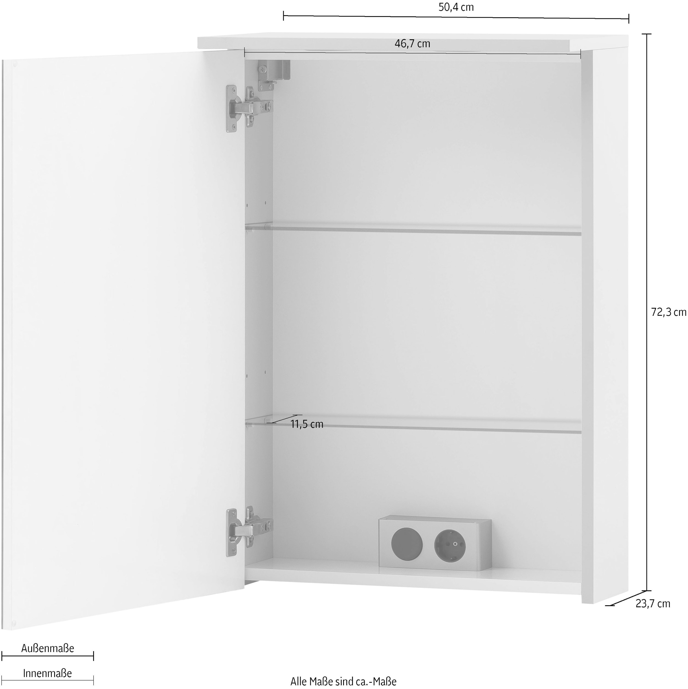 Schildmeyer Spiegelschrank »Sarah«, Badmöbel, Breite 50,4