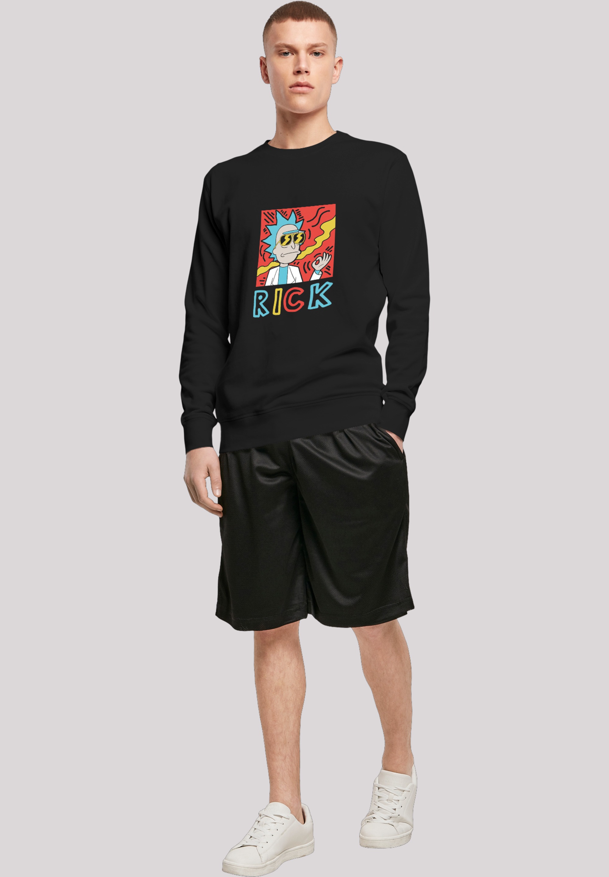 F4NT4STIC Rundhalspullover »F4NT4STIC Herren RICK with Light Crew sweatshirt«, (1 tlg.)