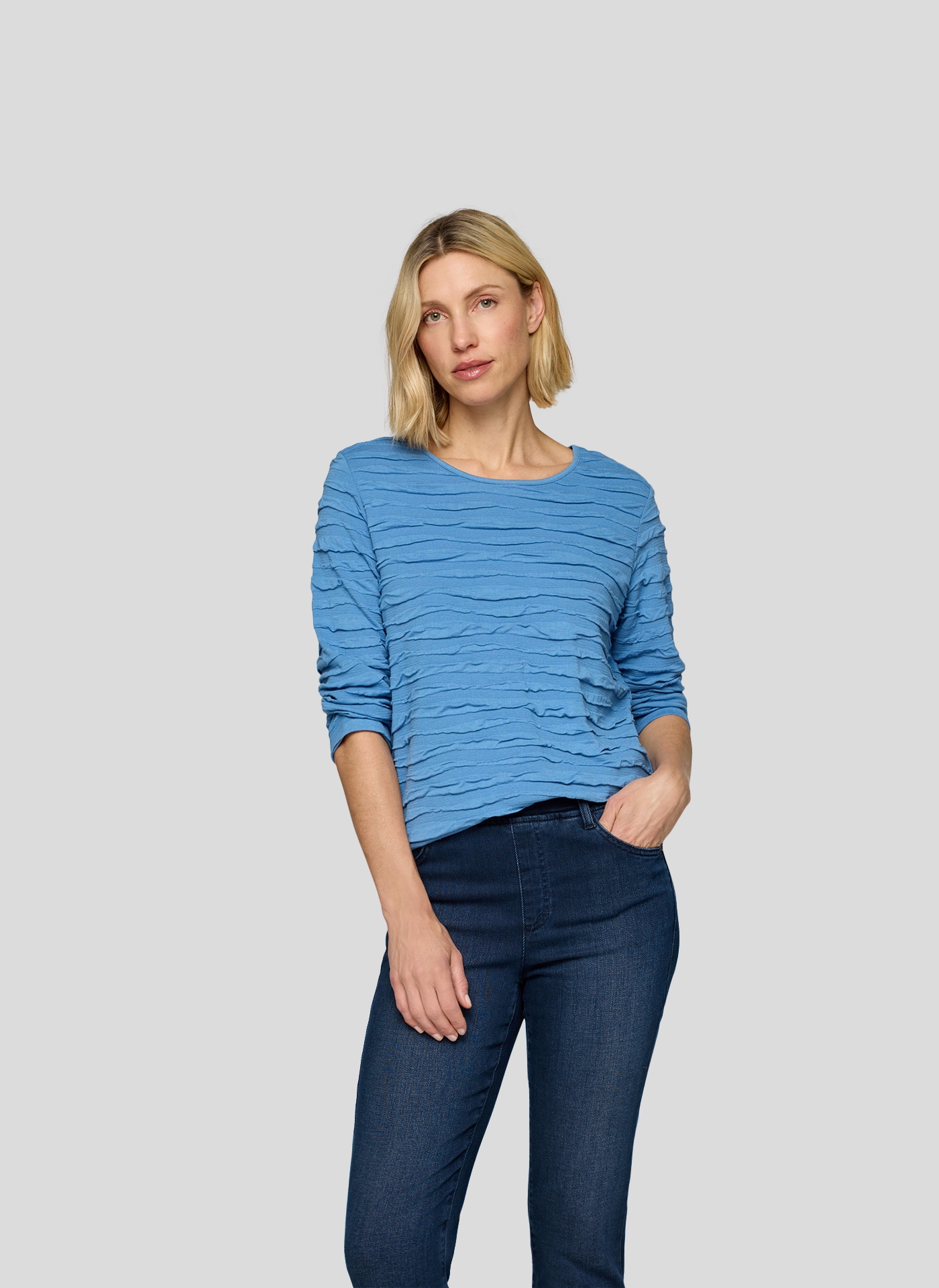 Rabe 3/4-Arm-Shirt, mit Struktur Muster günstig online kaufen