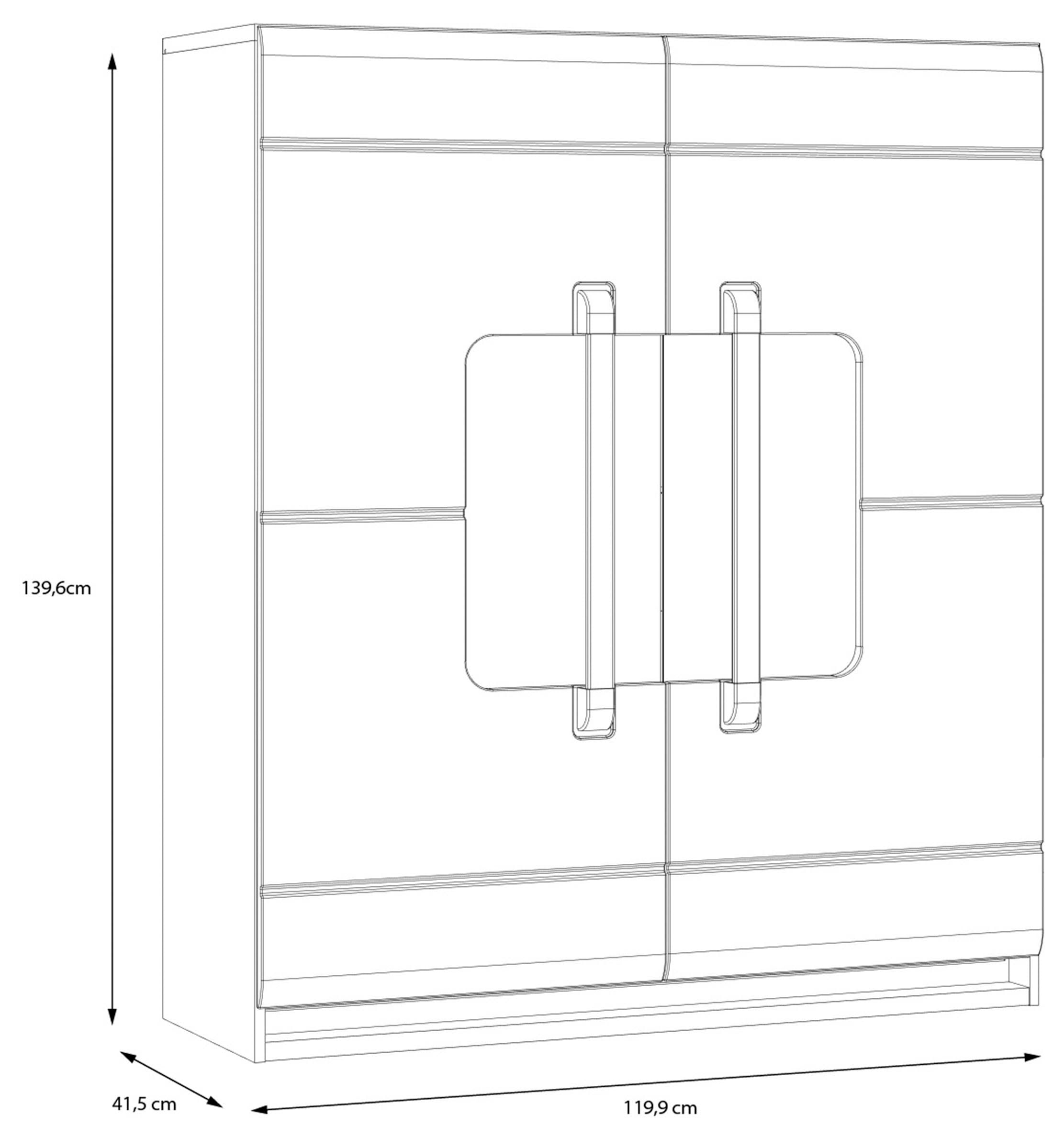 FORTE Highboard »Attention«, Highboard, Beleuchtung, Soft Close,Glastüre, Stauraum