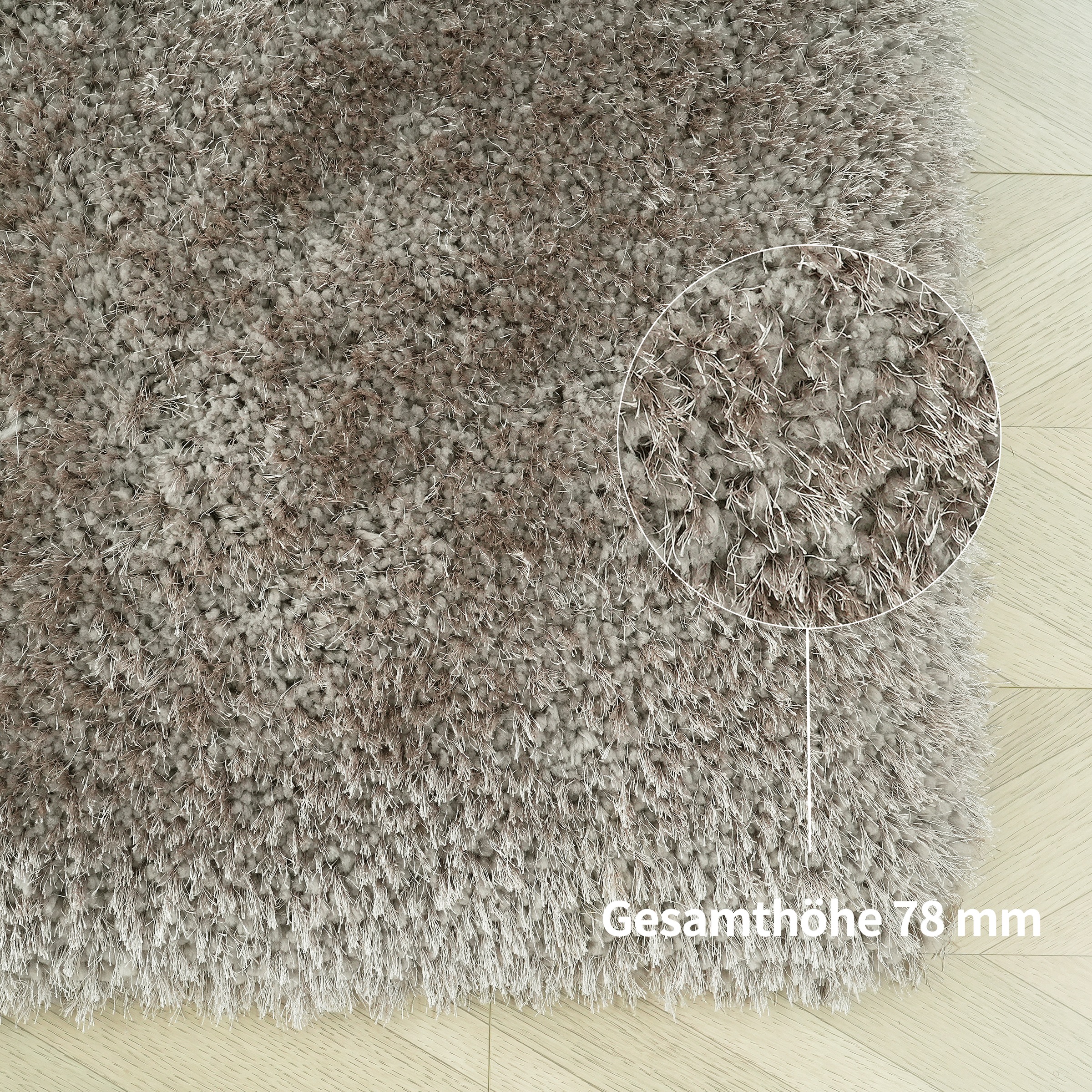 OTTO home Hochflor-Teppich »Micro exclusiv Teppich, sehr hoher Flor, weich durch Mikrofaser« rechteckig 78 mm Höhe sehr weich, flauschig, uni, Wohnzimmer, Schlafzimmer