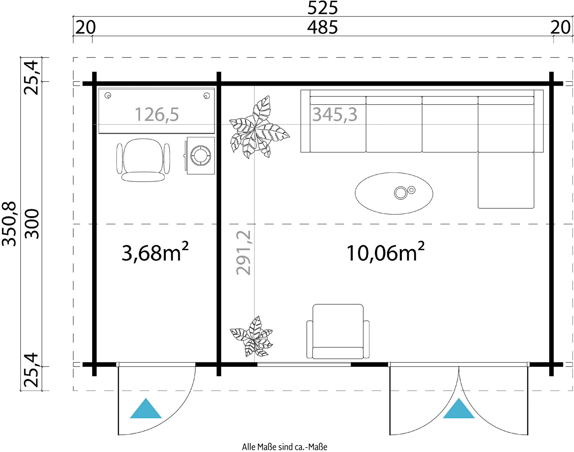 LASITA MAJA Gartenhaus »WREXHAM«, (Set, inkl. Fussbodenbretter zum verlegen)