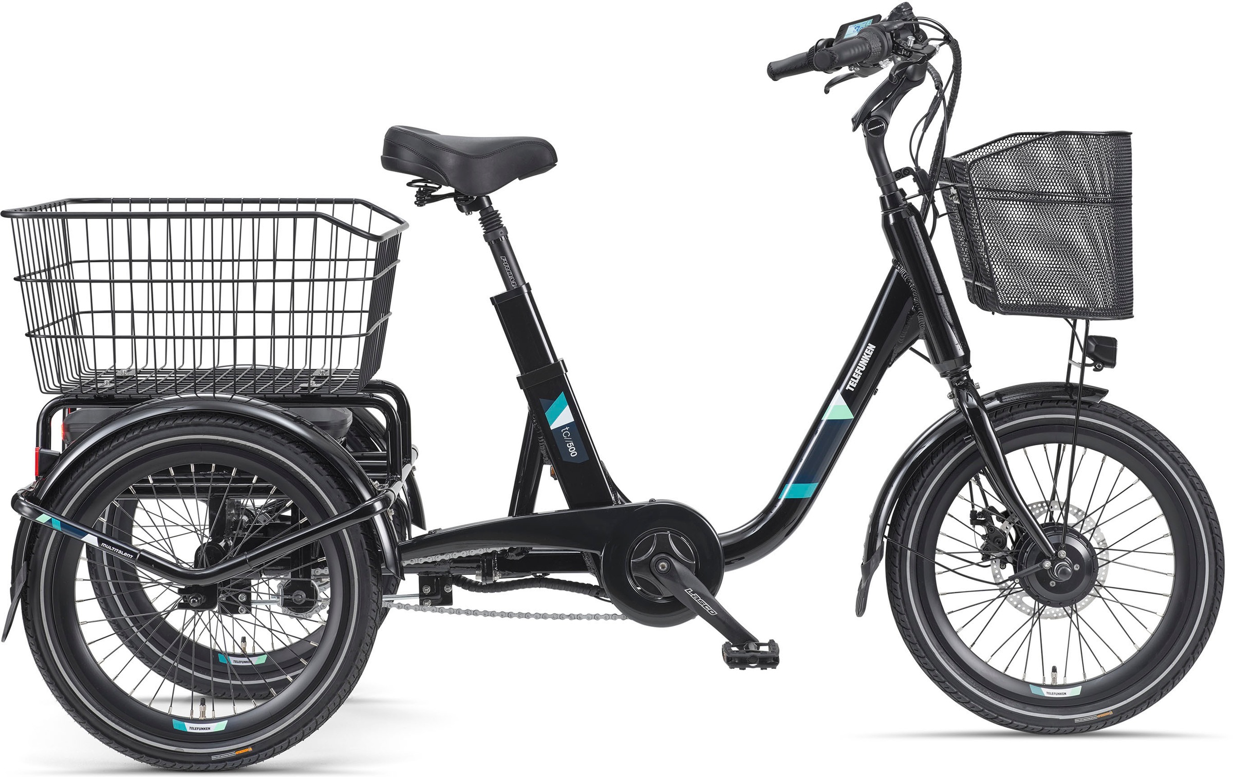 Telefunken E-Bike "TC500", 3 Gang, Frontmotor 250 W, Pedelec, Elektrofahrrad für Damen u. Herren