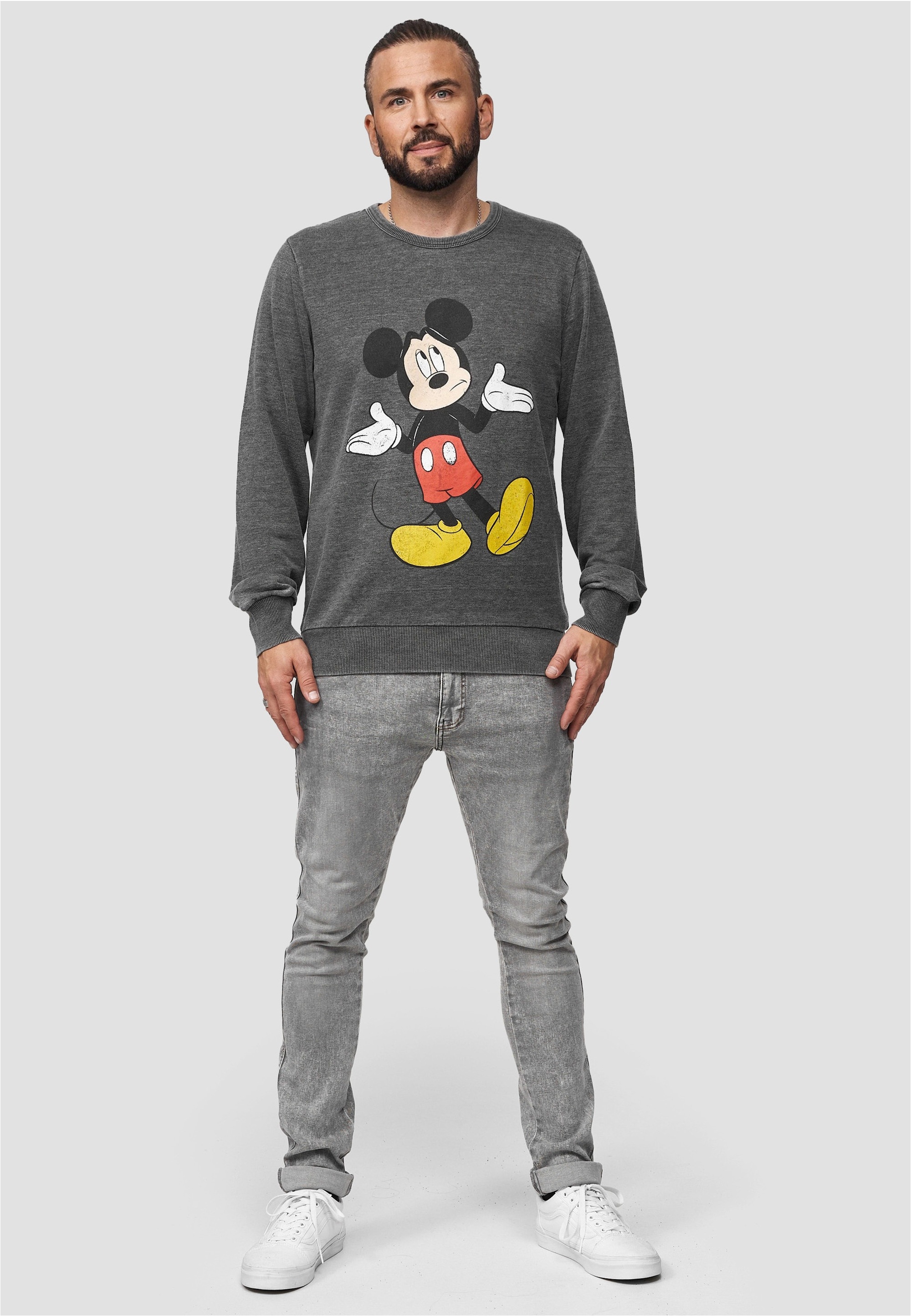 Recovered Sweatshirt "Disney Mickey", mit beliebtem Mickey Mouse-Print günstig online kaufen