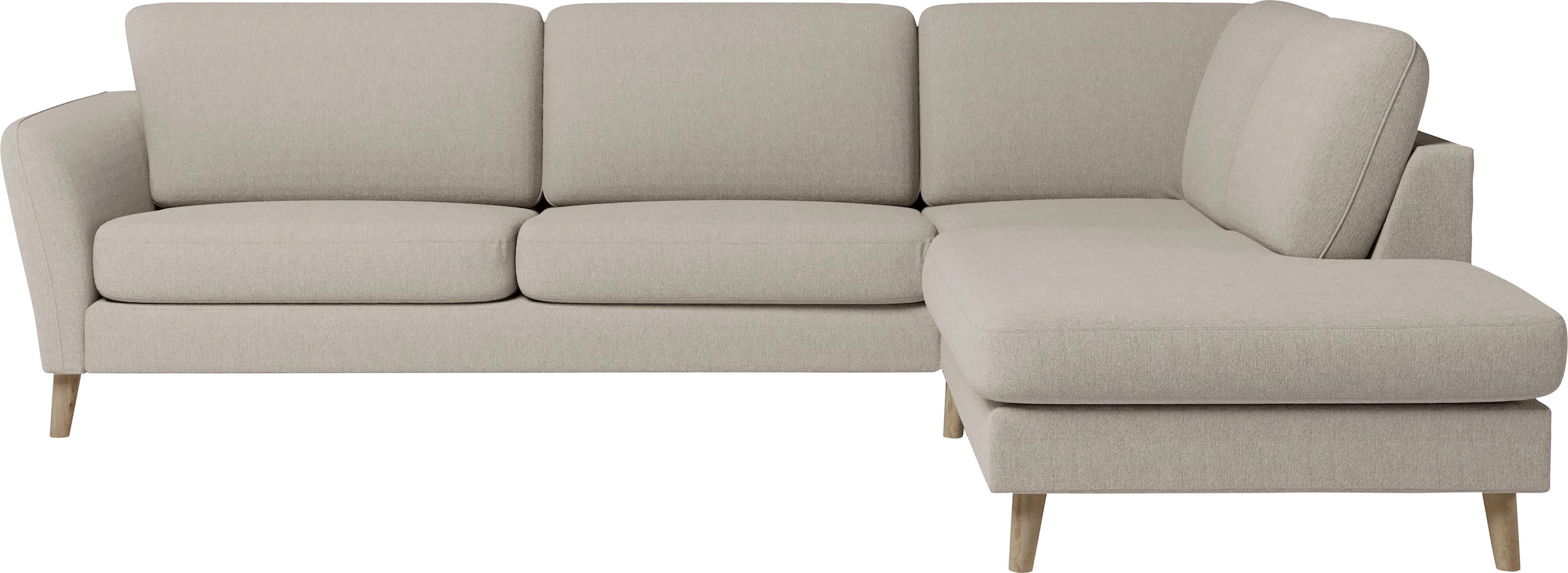Home affaire Ecksofa »MARSEILLE 278/202 cm, L-Form, Ottom. rechts/links«, Massivholzbeine aus Eiche, in verschieden Bezügen und Farbvarianten