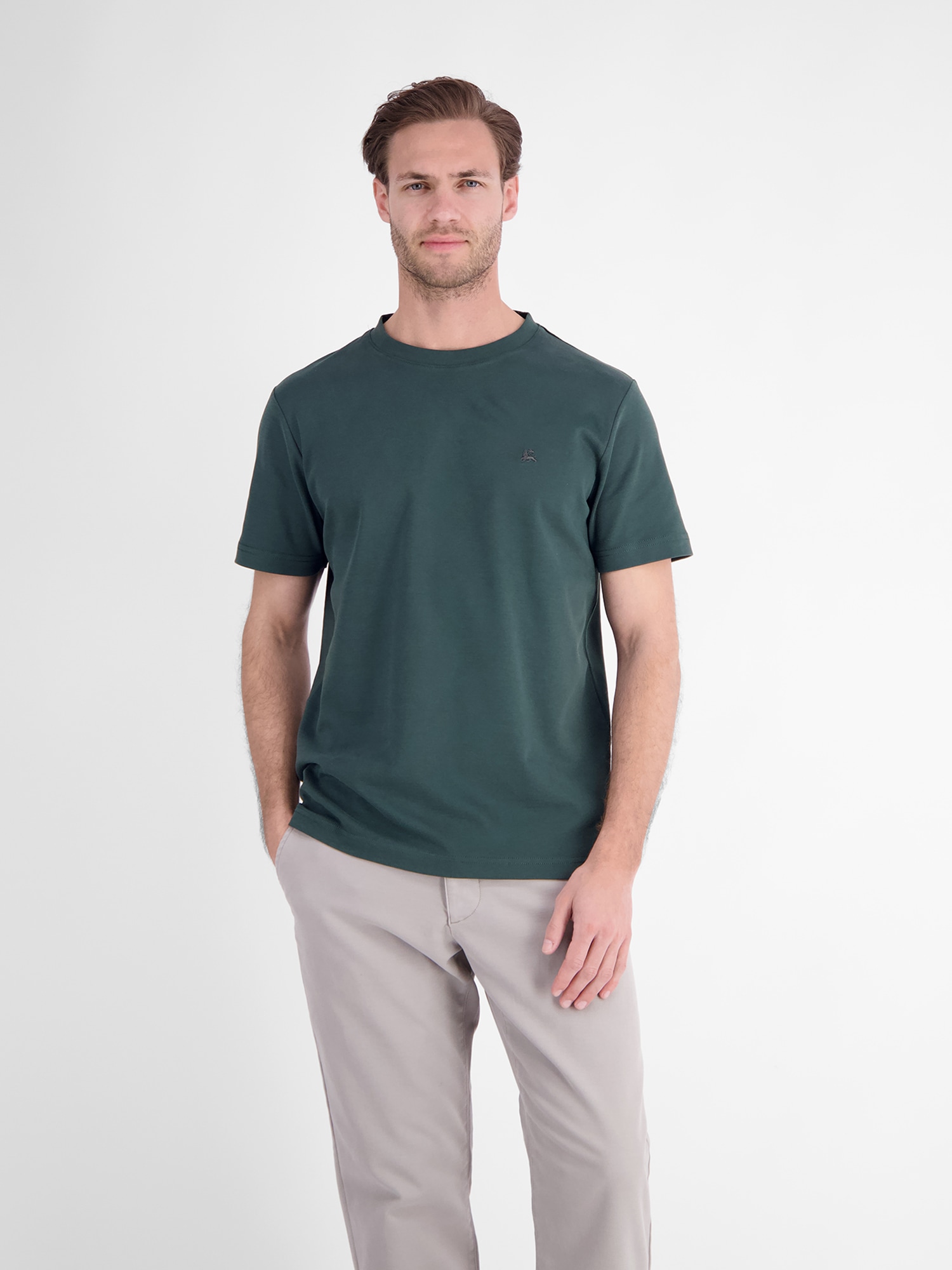 LERROS T-Shirt "Legeres T-Shirt mit Rundkragen aus reiner Baumwolle"