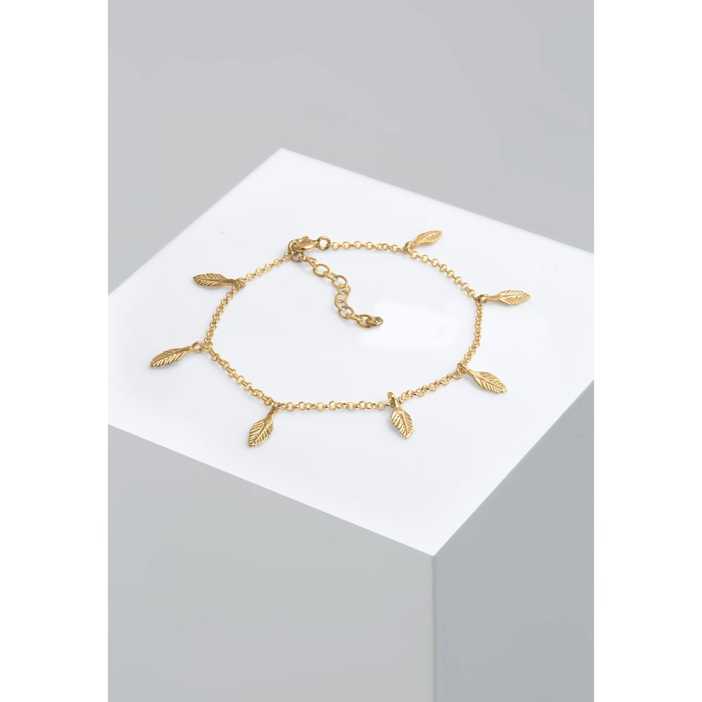 Elli Armband »Erbskette Feder Bettelarmband Boho Look 925 Silber«