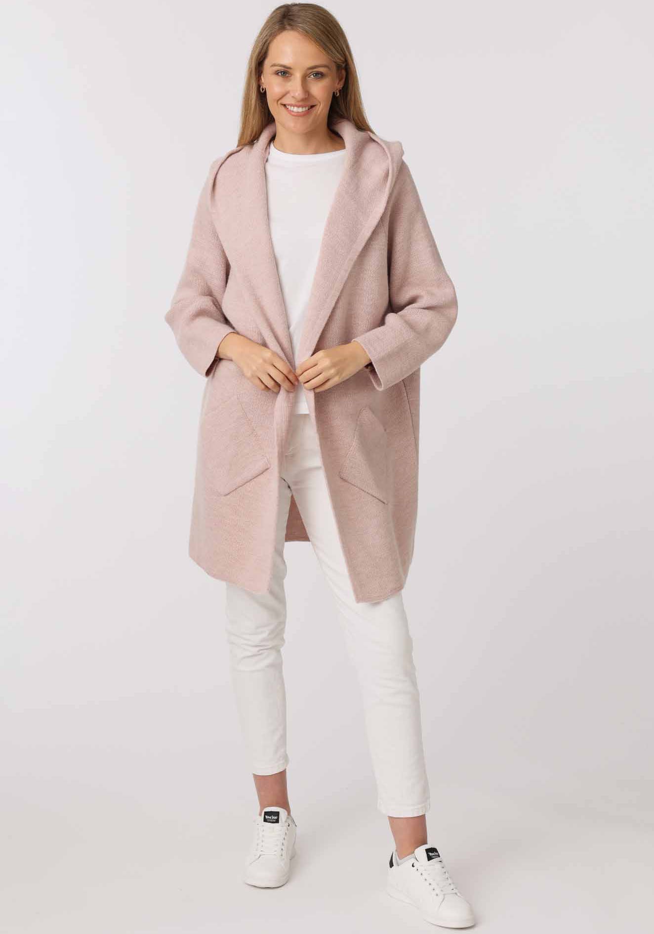 Thumbnail - Zwillingsherz Strickjacke Langarm, bequem, Taschen, One Size, ohne Verschluss, Kapuze