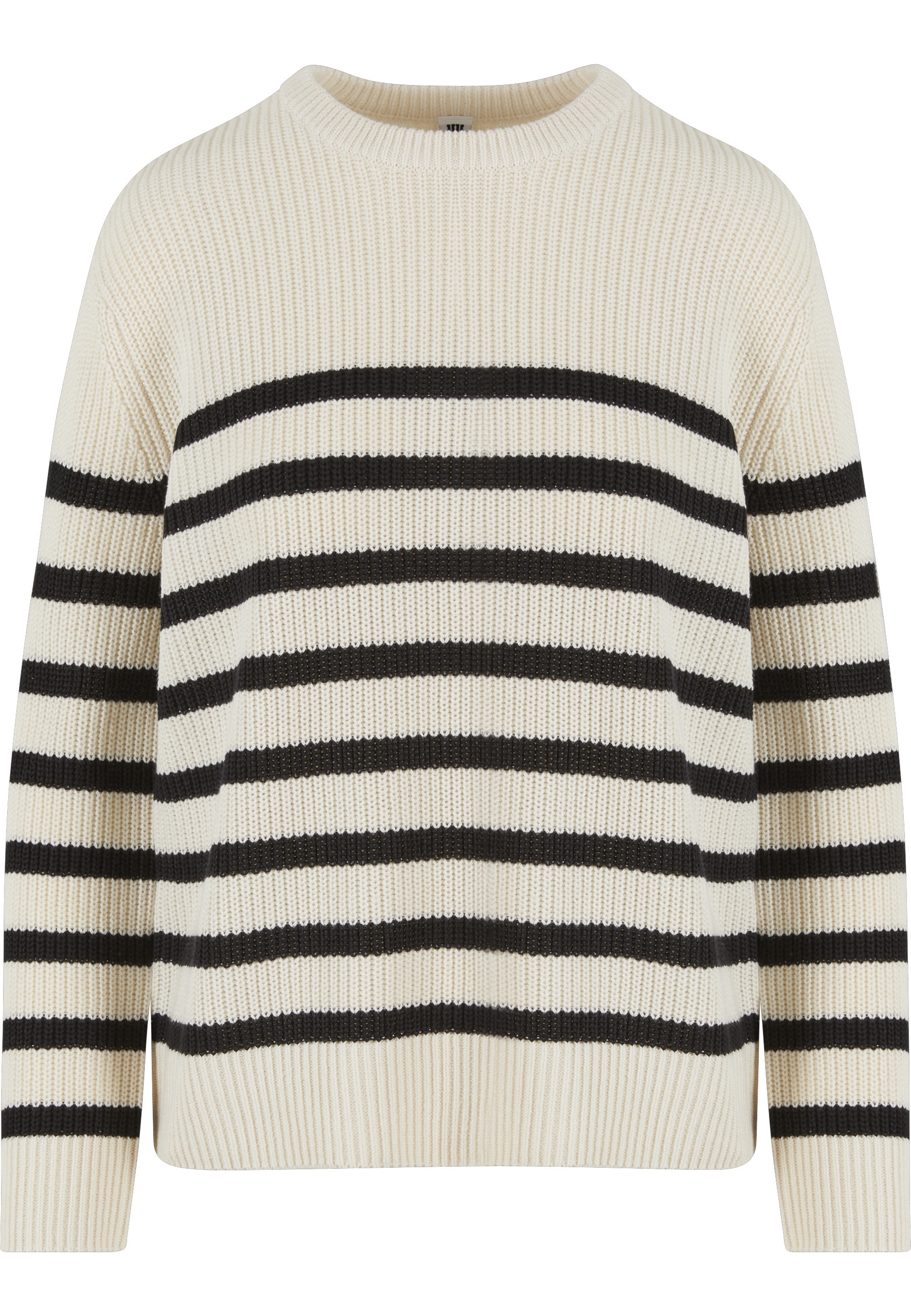 URBAN CLASSICS Rundhalspullover "Urban Classics Damen Ladies Rib Striped Sweater" 1 Stk.