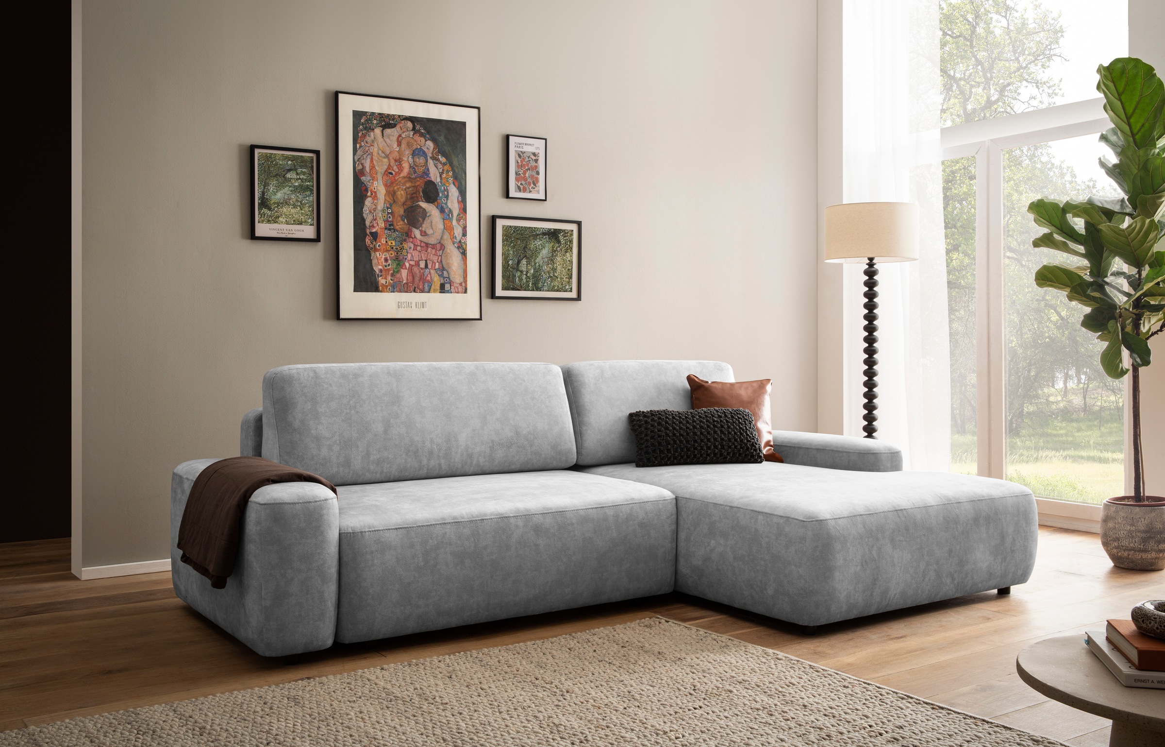 Home affaire Ecksofa "TORGE (264cm), Schlafsofa in Cord, Samtvelours o Stru günstig online kaufen