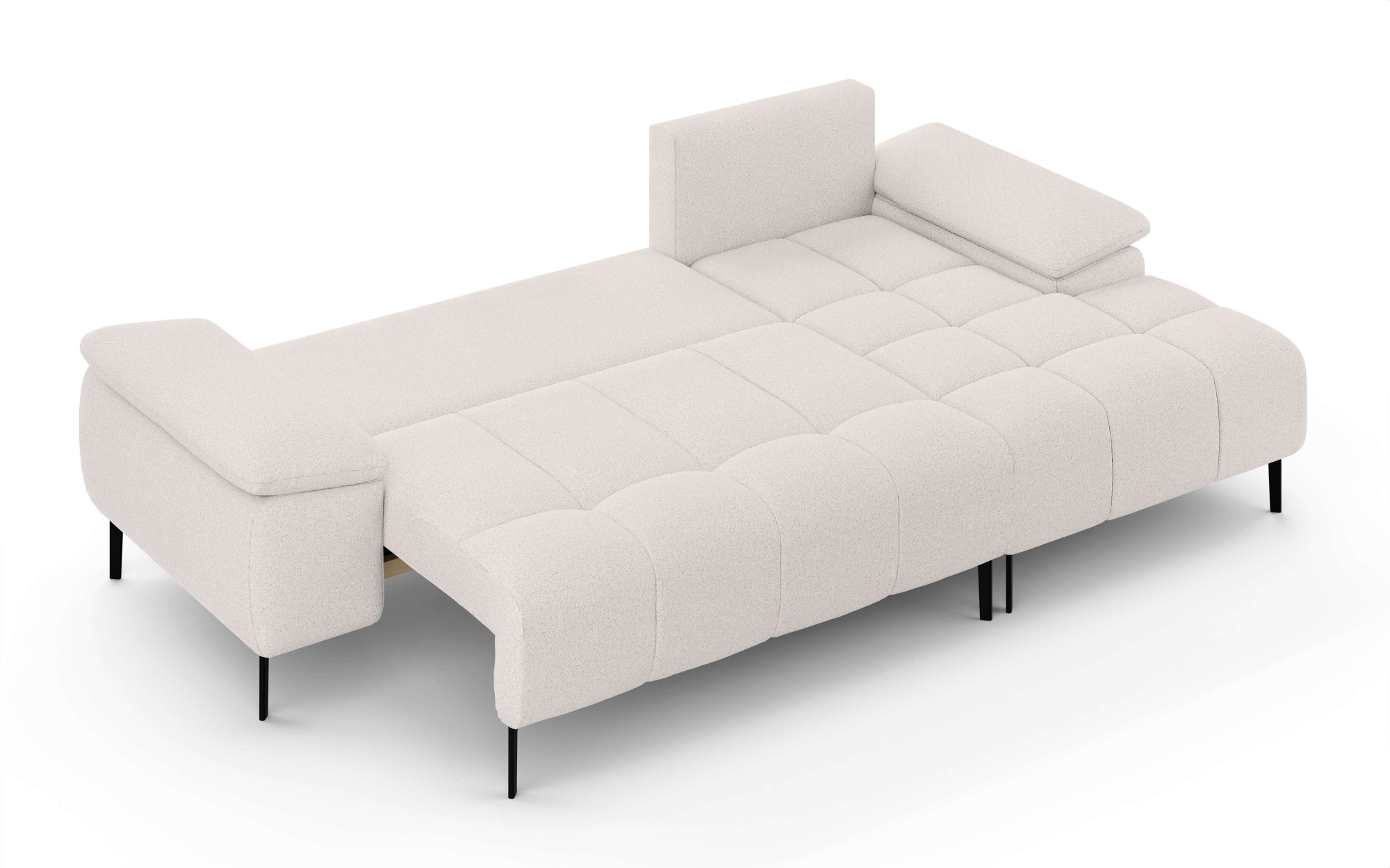 INOSIGN Ecksofa »DROMARA Schlafsofa mit Bettkasten, Maße: B/T/H 277/141/91 cm«, L-Form mit Recamiere rechts/links bestellbar, Wellenunterfederung