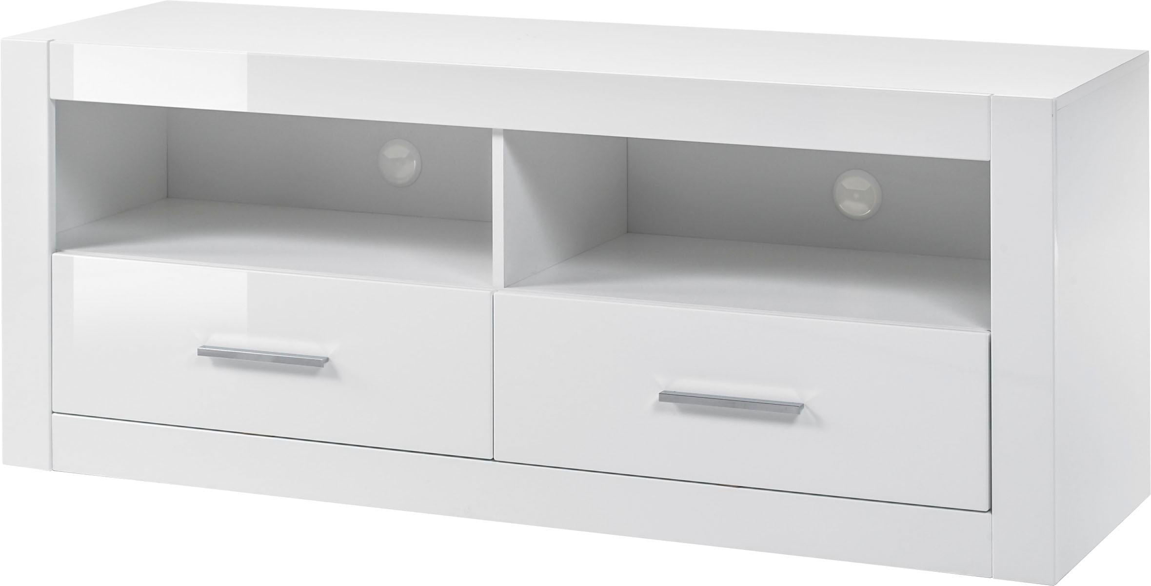 Home affaire Lowboard "Bianco, TV-Unterteil, moderne Kommode, TV-Schrank in Weiß Hochglanz" zeitlos, ausreichend Stauraum, vielseitig einsetzbar, 150 cm breit
