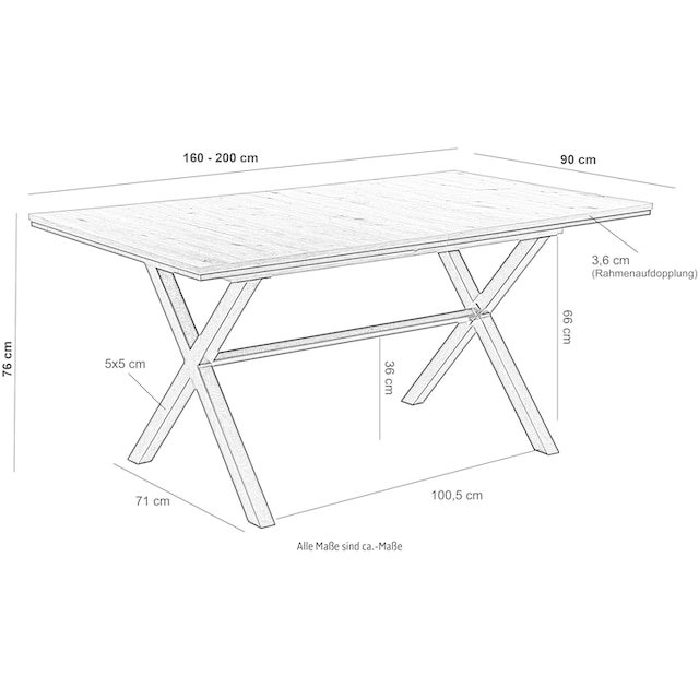 HELA Esstisch, ausziehbar 160-200 cm | BAUR