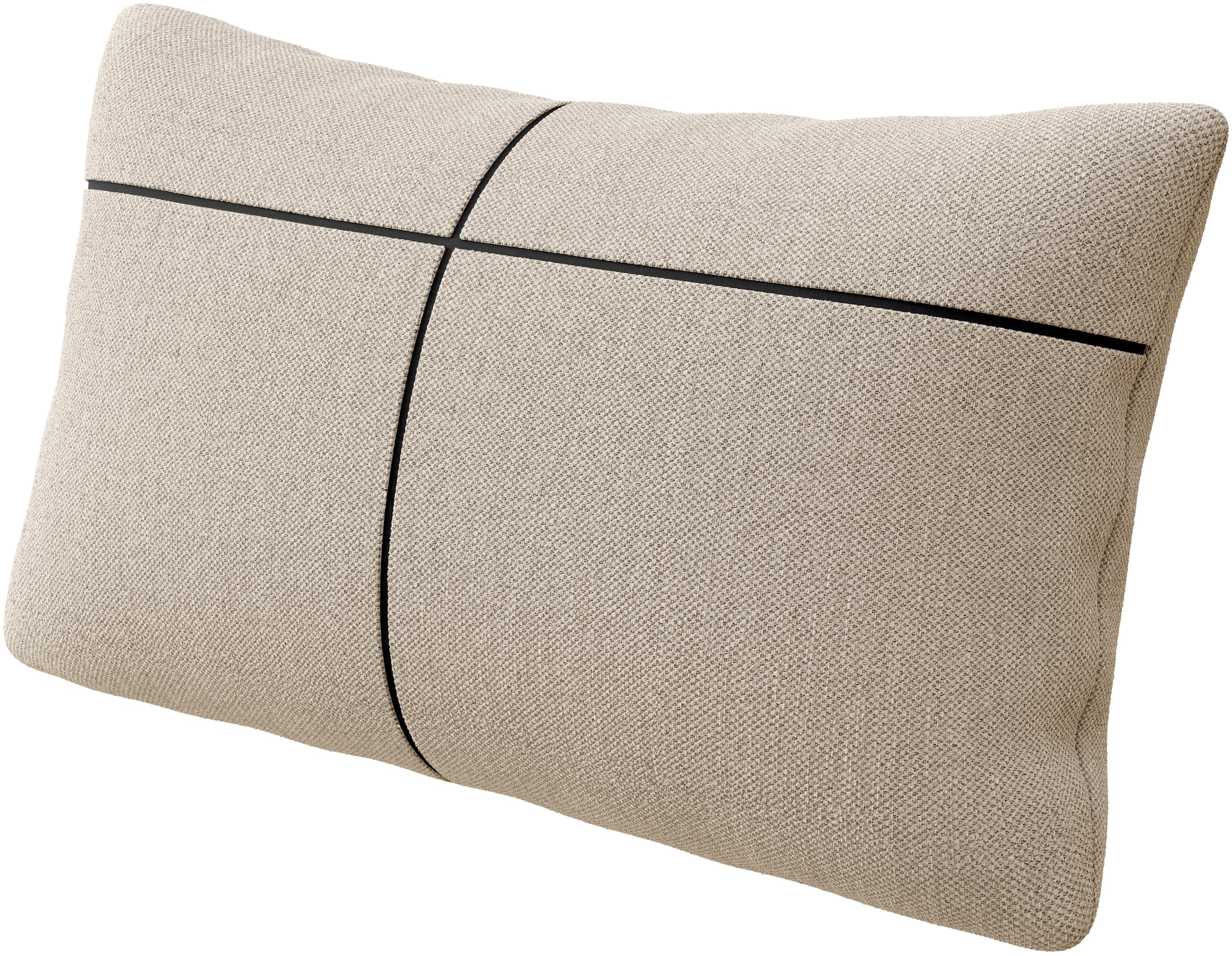INOSIGN Ecksofa »Cross, mit softem Sitz, L-Form, wendbare Zierkissen, Breite 284 cm«, Couch mit vielen Kissen, stylische Kreuznaht, elegante Metallfüße