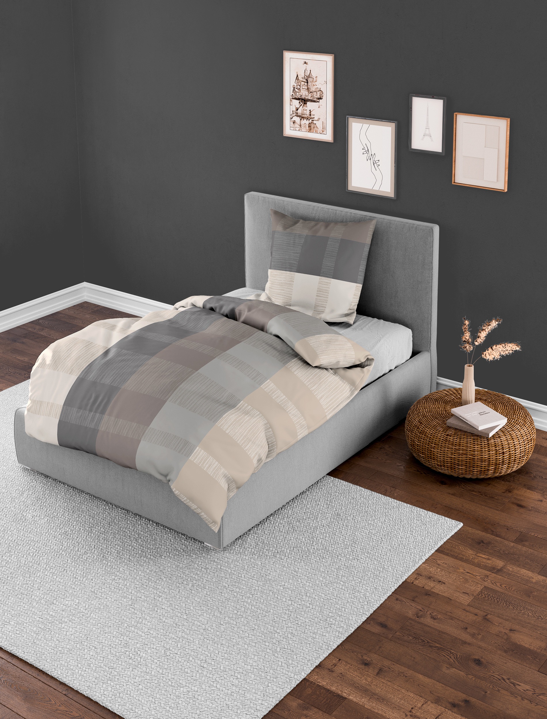 BIERBAUM Bettwäsche "3105" 2 Stk. Renforce, 100 % Baumwolle, pflegeleicht günstig online kaufen