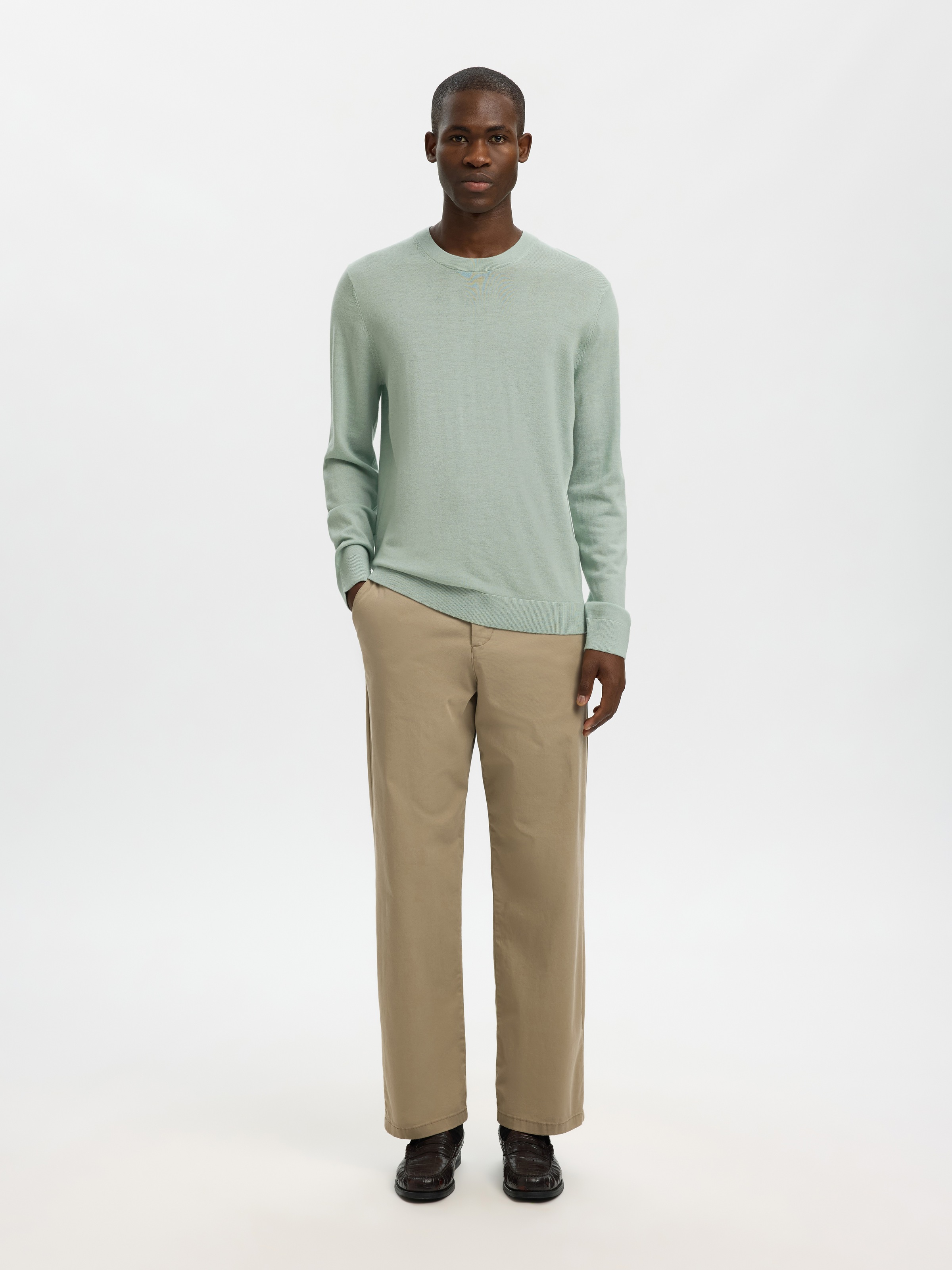 Selected Tray Sweater Aqua Gray S 2
