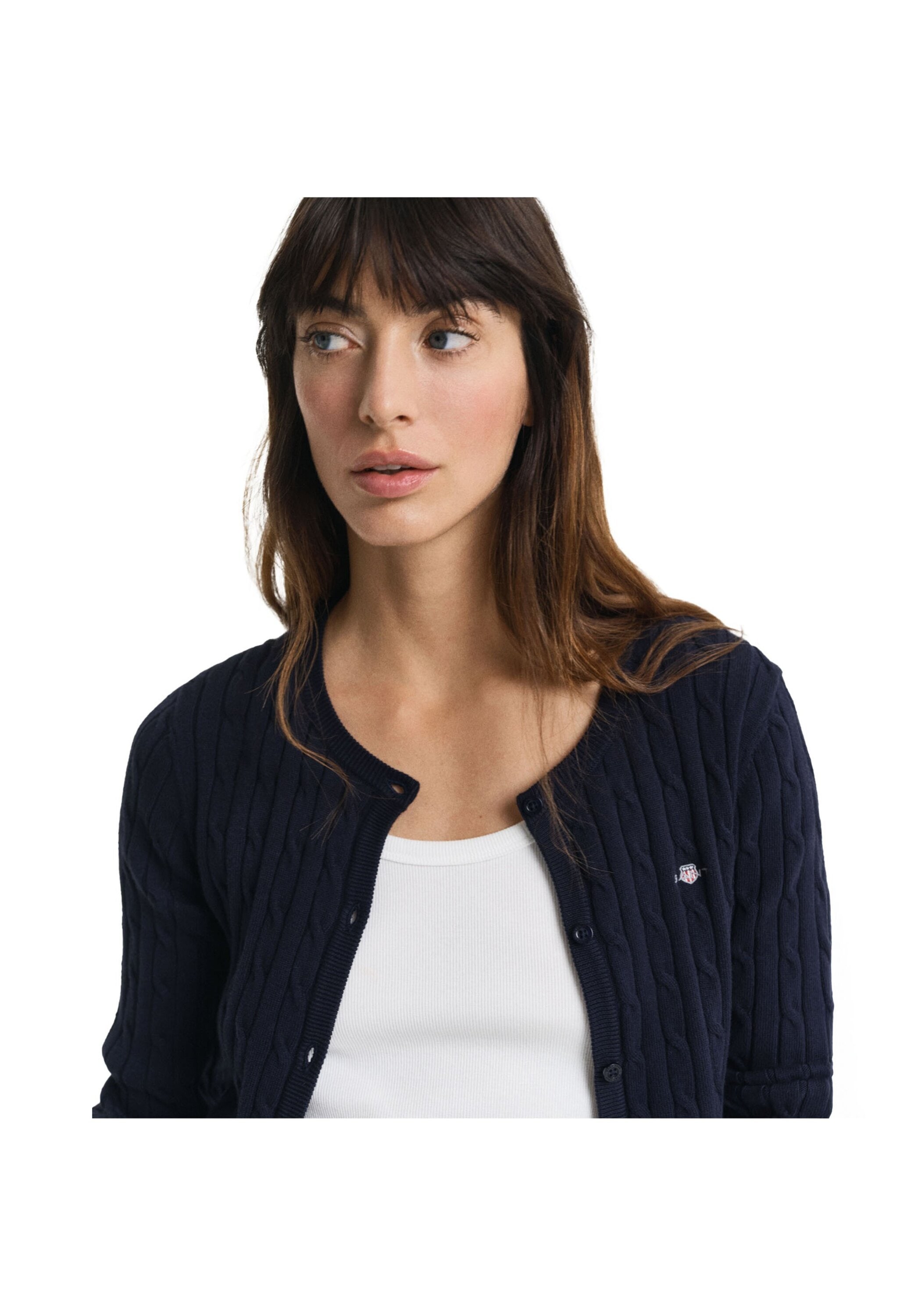 Gant Sweatshirt »Strickjacke STRETCH COTTON CABLE CARDIGAN«