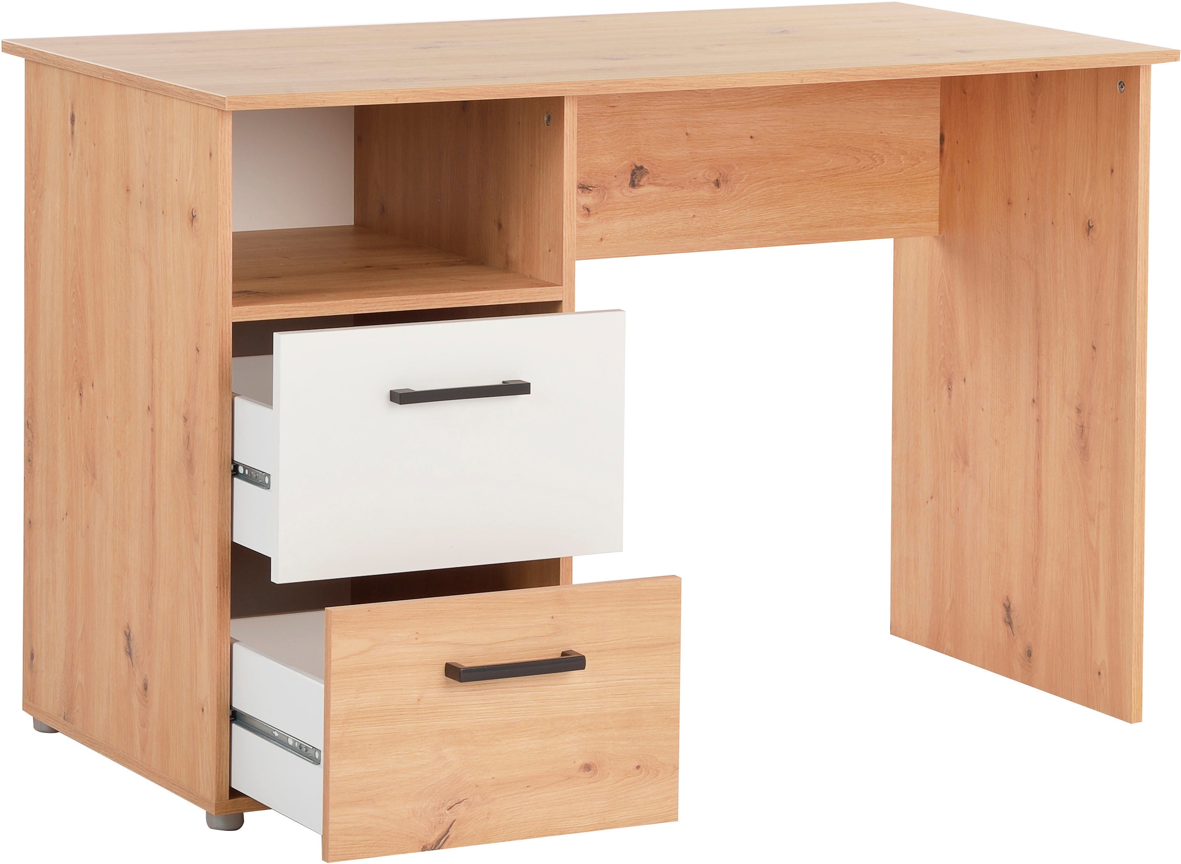arthur berndt Jugendzimmer-Set »Jugendzimmer-Set »Bente« 5-teilig« 2tlg, 3tlg, 5tlg -Schrank, Bett, Schreibtisch, Sideboard, Standregal, 3 tlg. Artisan Oak Nb/Weiß