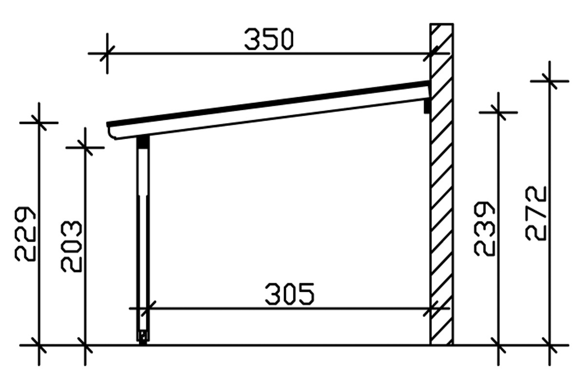 Skanholz Terrassendach »Rimini«, 434 cm Breite, verschiedene Tiefen