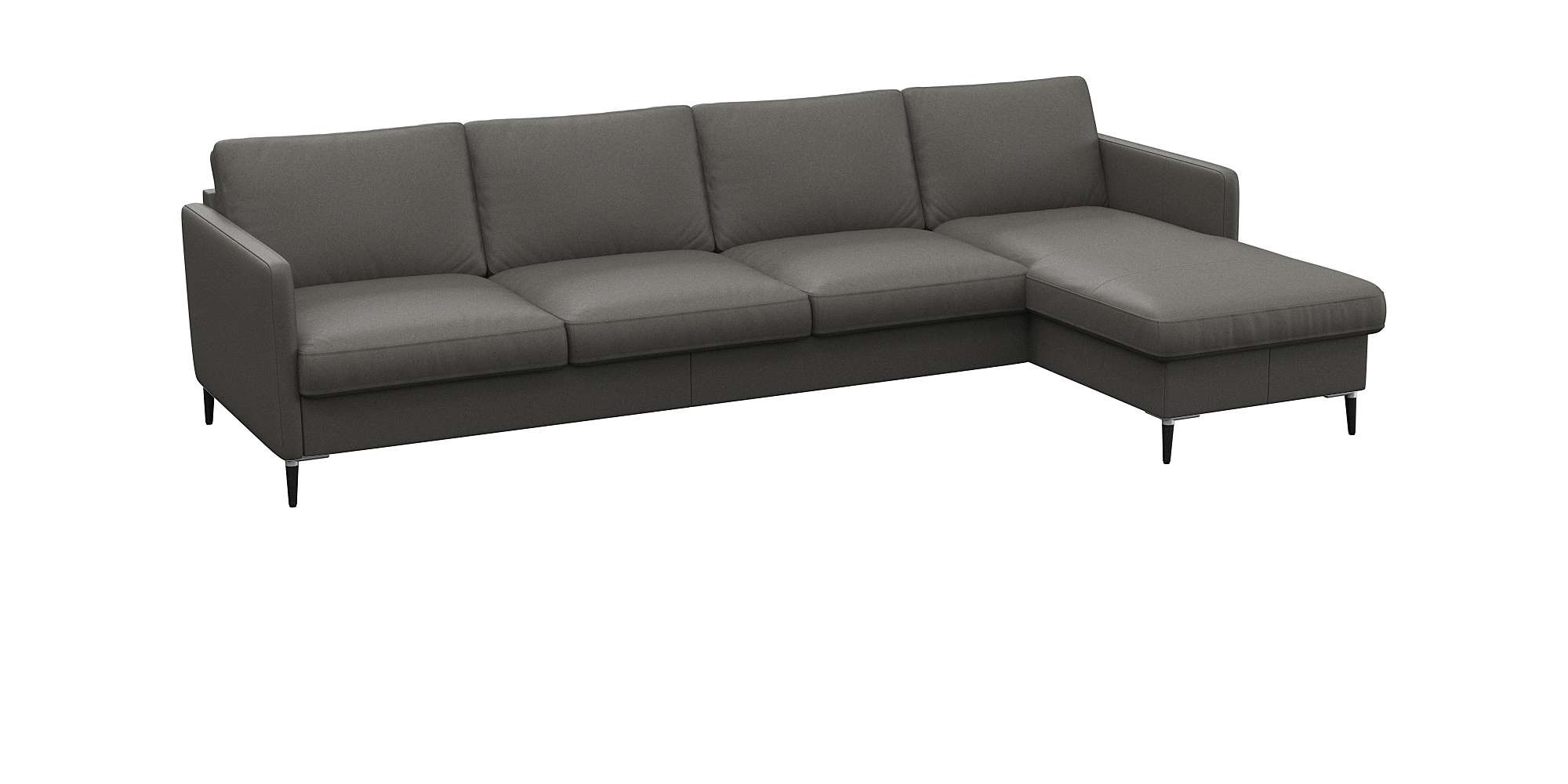 FLEXLUX Ecksofa »Fiore, L-Form, bequem und komfortabel durch hochwertigem Sitzaufbau«, schmale Armlehnen, Kaltschaum, Füße Alu+schwarz