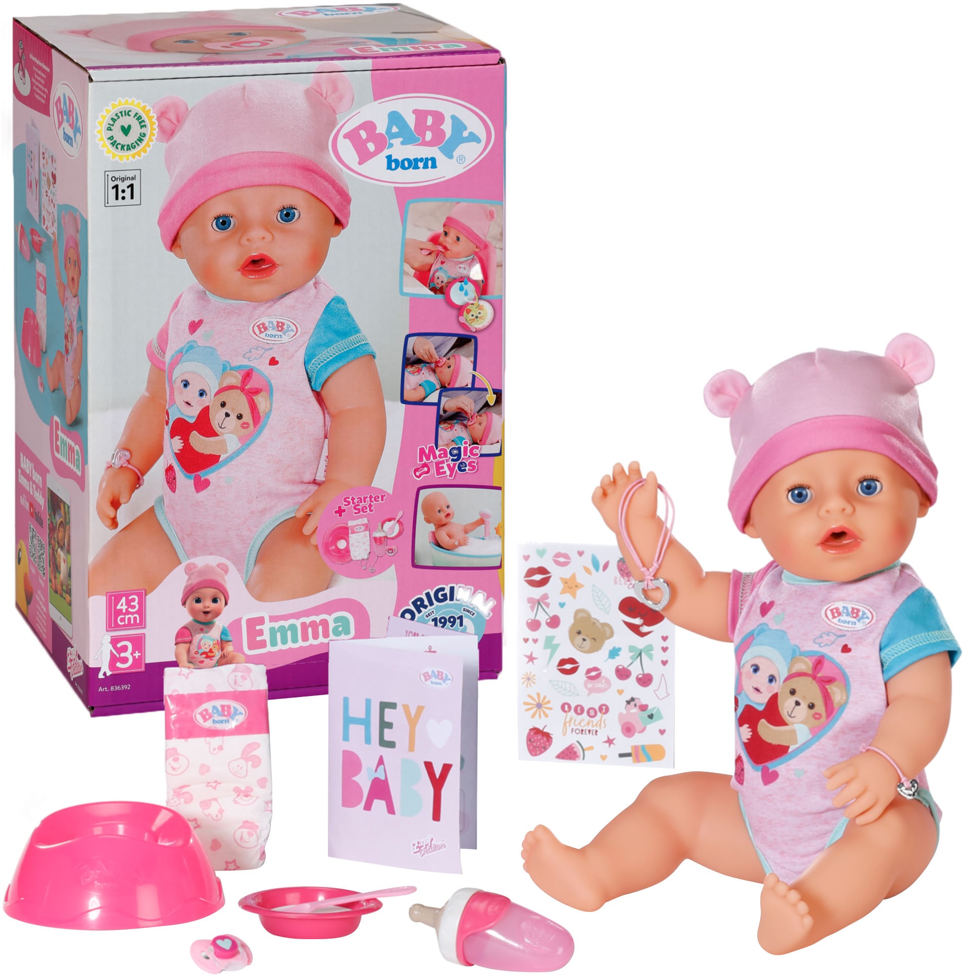 Babypuppe »Emma, 43 cm«, (Set, 11 tlg.)