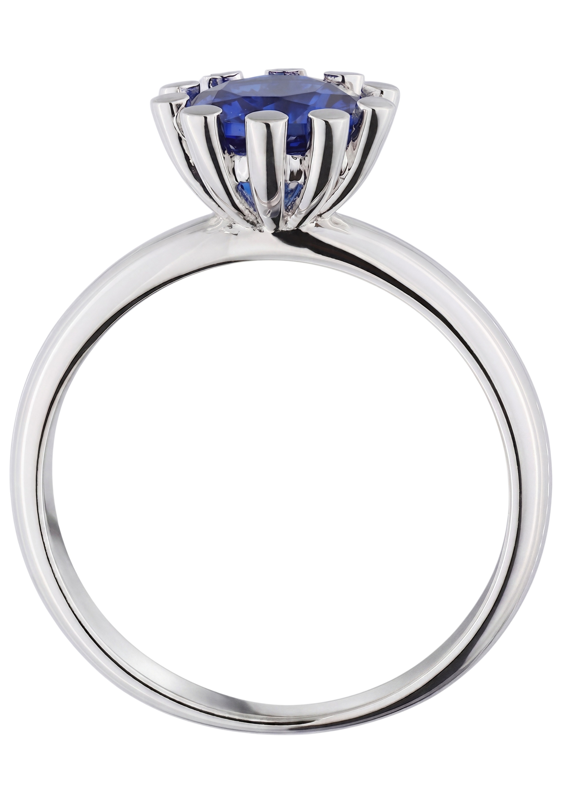 JOBO Silberring »Ring Fingerring blau« 925 Silber rhodiniert mit Spinell