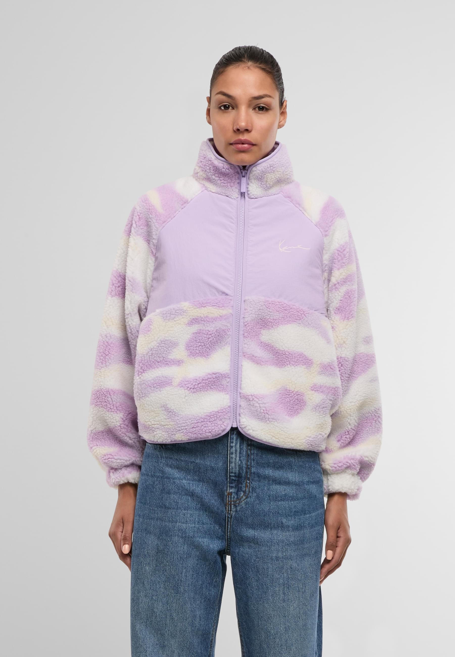Karl Kani Trainingsjacke »Karl Kani Chest Signature Teddy Block Trackjacket«, (1 St.), ohne Kapuze