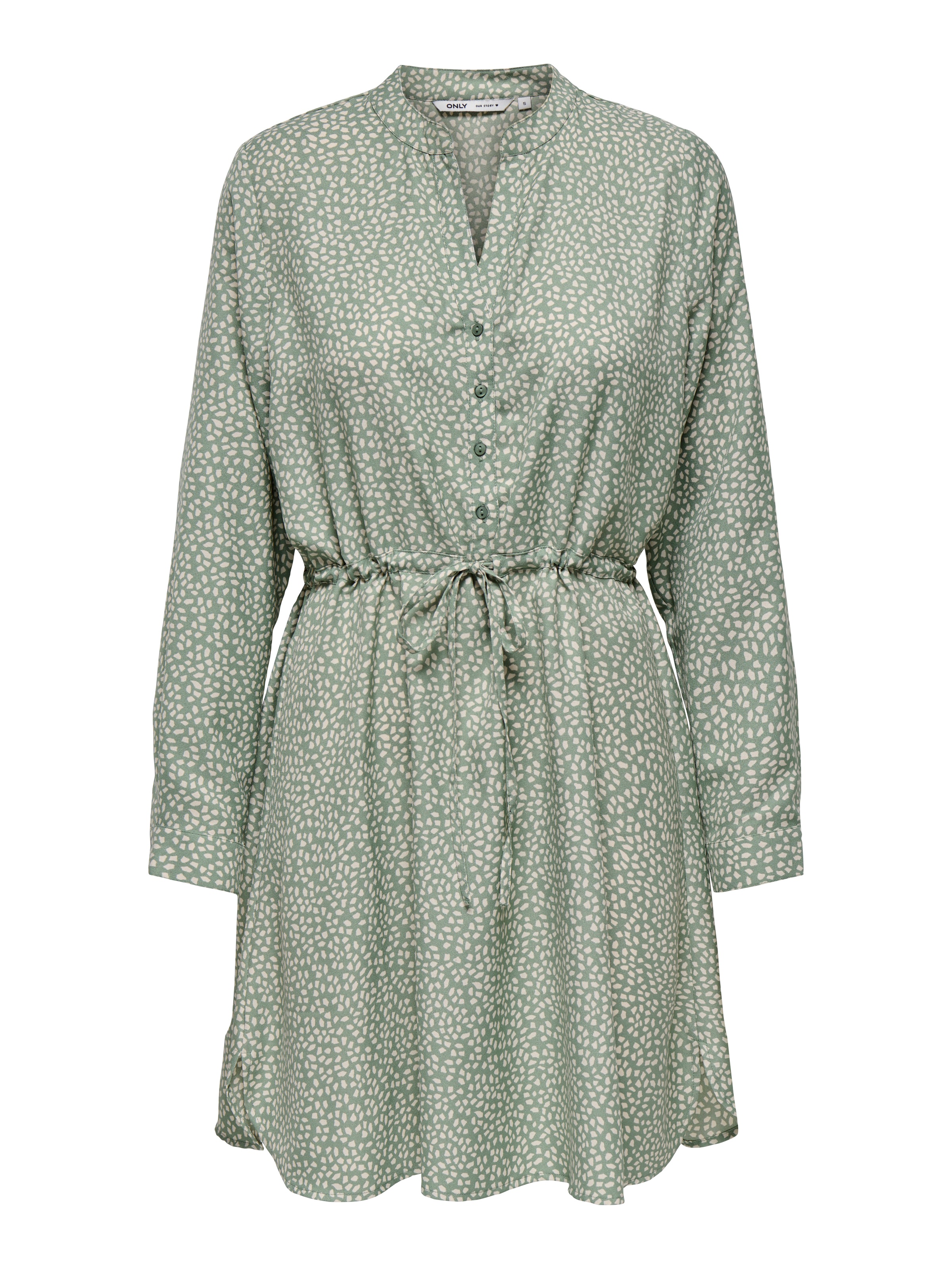 ONLY "ONLCORY LIFE L/S V-NECK TUNIC WVN NOOS" Sommerkleid mit Taillengürtel günstig online kaufen