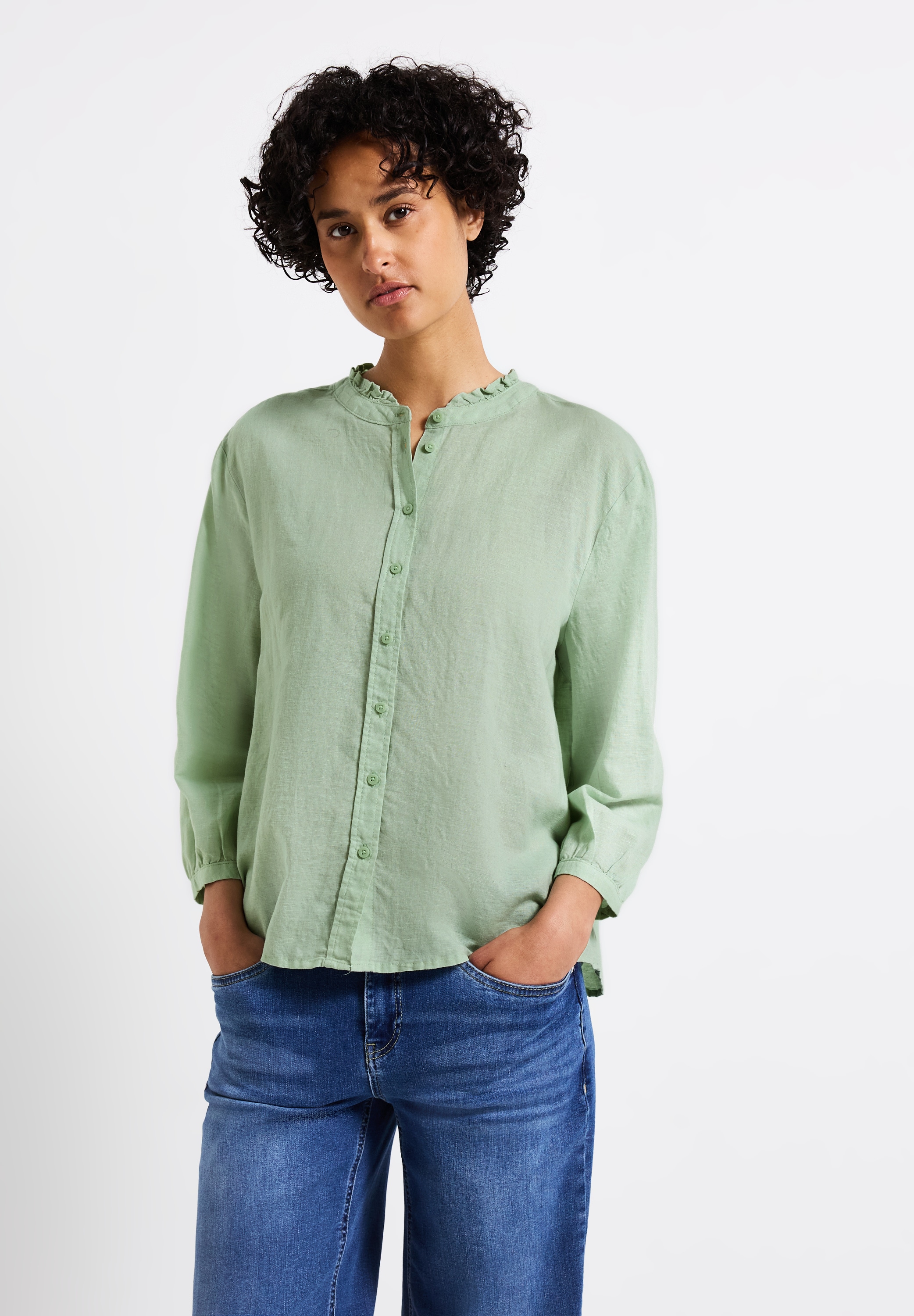 STREET ONE Rüschenbluse, farbig günstig online kaufen