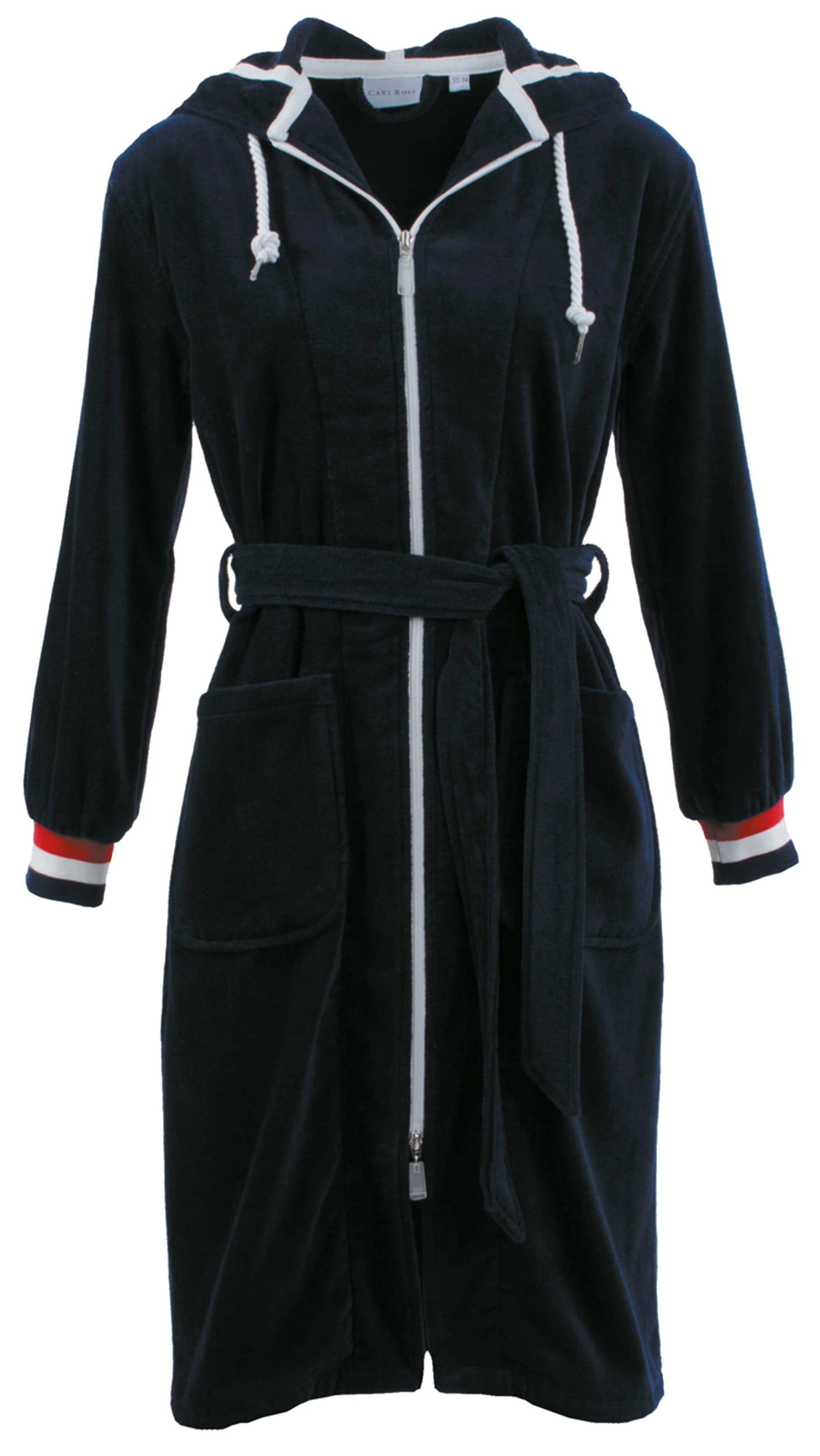 Carl Ross Damenbademantel "437410", 1 Stk. mit Tricolour Ärmelbündchen günstig online kaufen