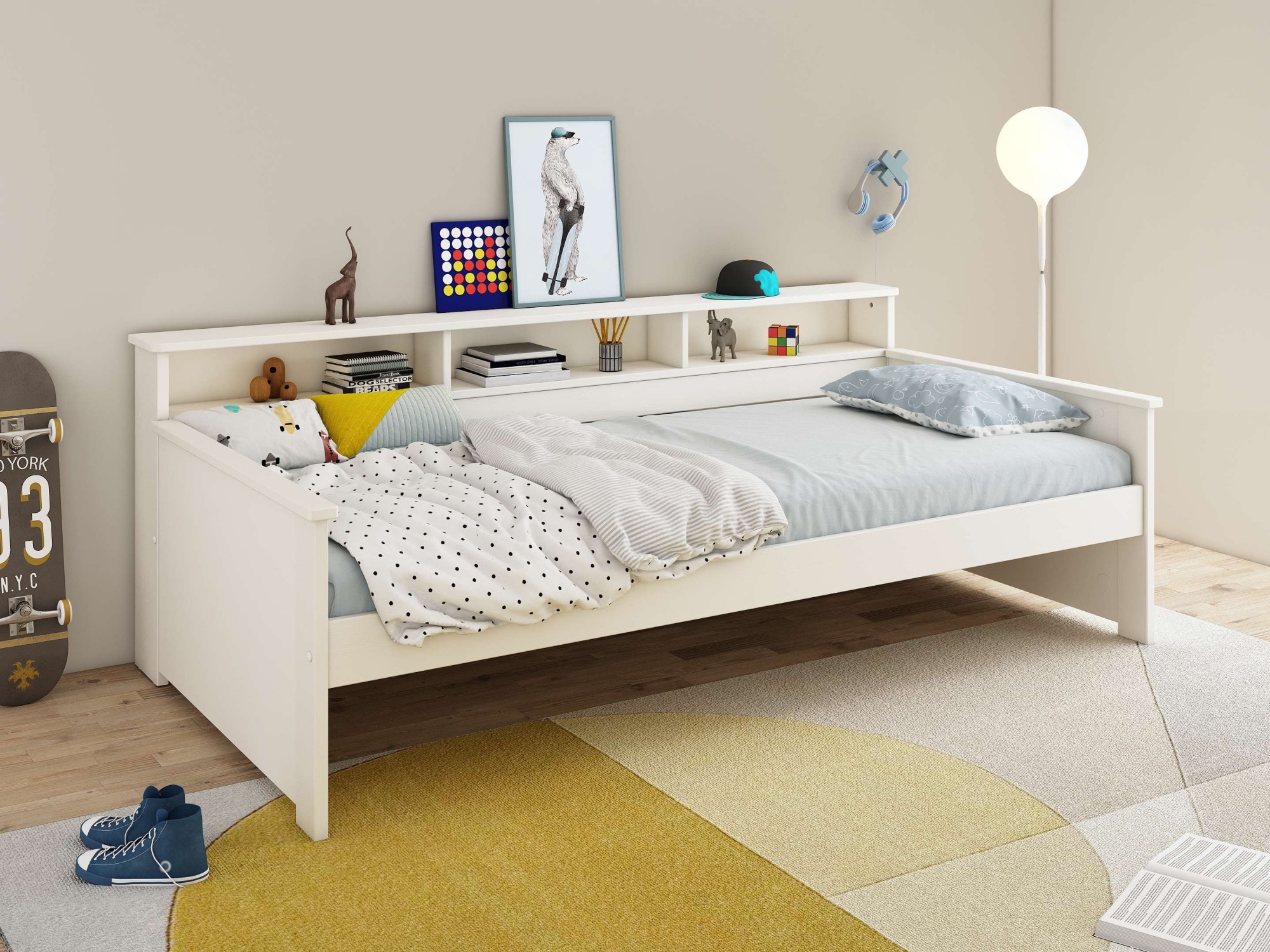 Jugendbett OTTO HOME, B:112cm H:74cm L:208cm, weiß, Betten, "KERO, Daybed, Stauraumbett, platzsparend, Stauraum, 90x200cm", zertifiziertes