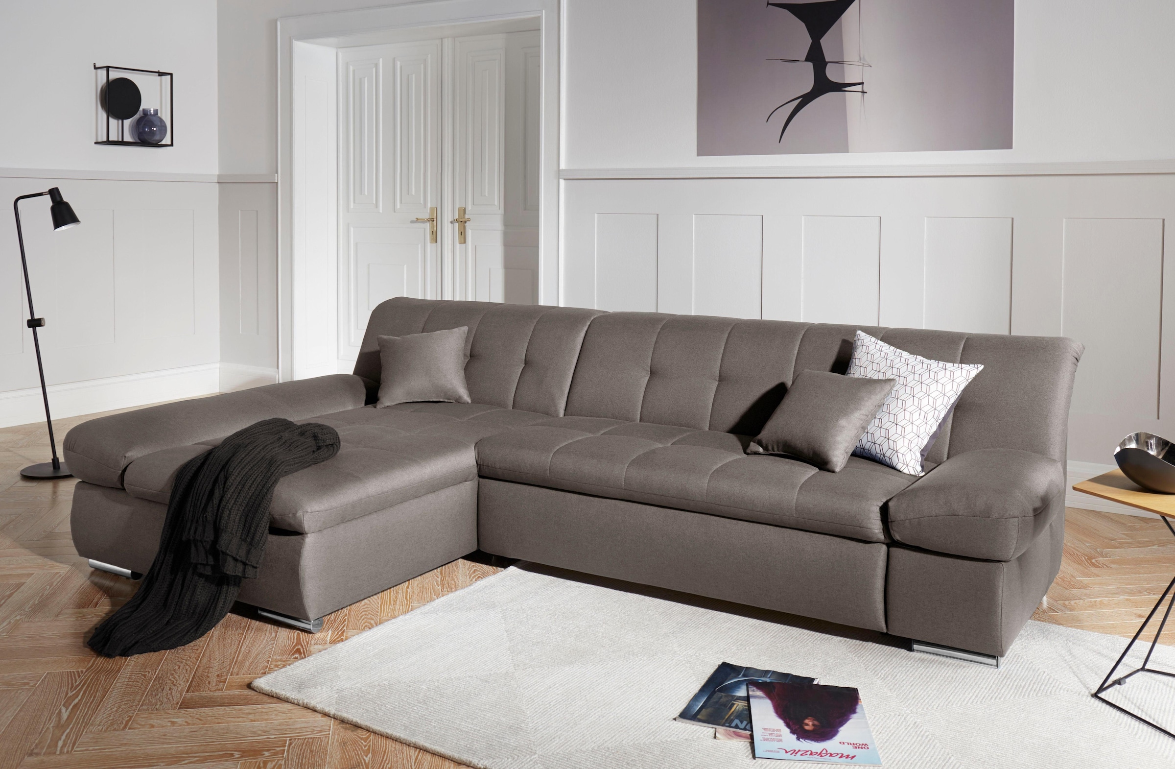 DOMO collection Ecksofa »Mona L-Form«, wahlweise mit Bettfunktion