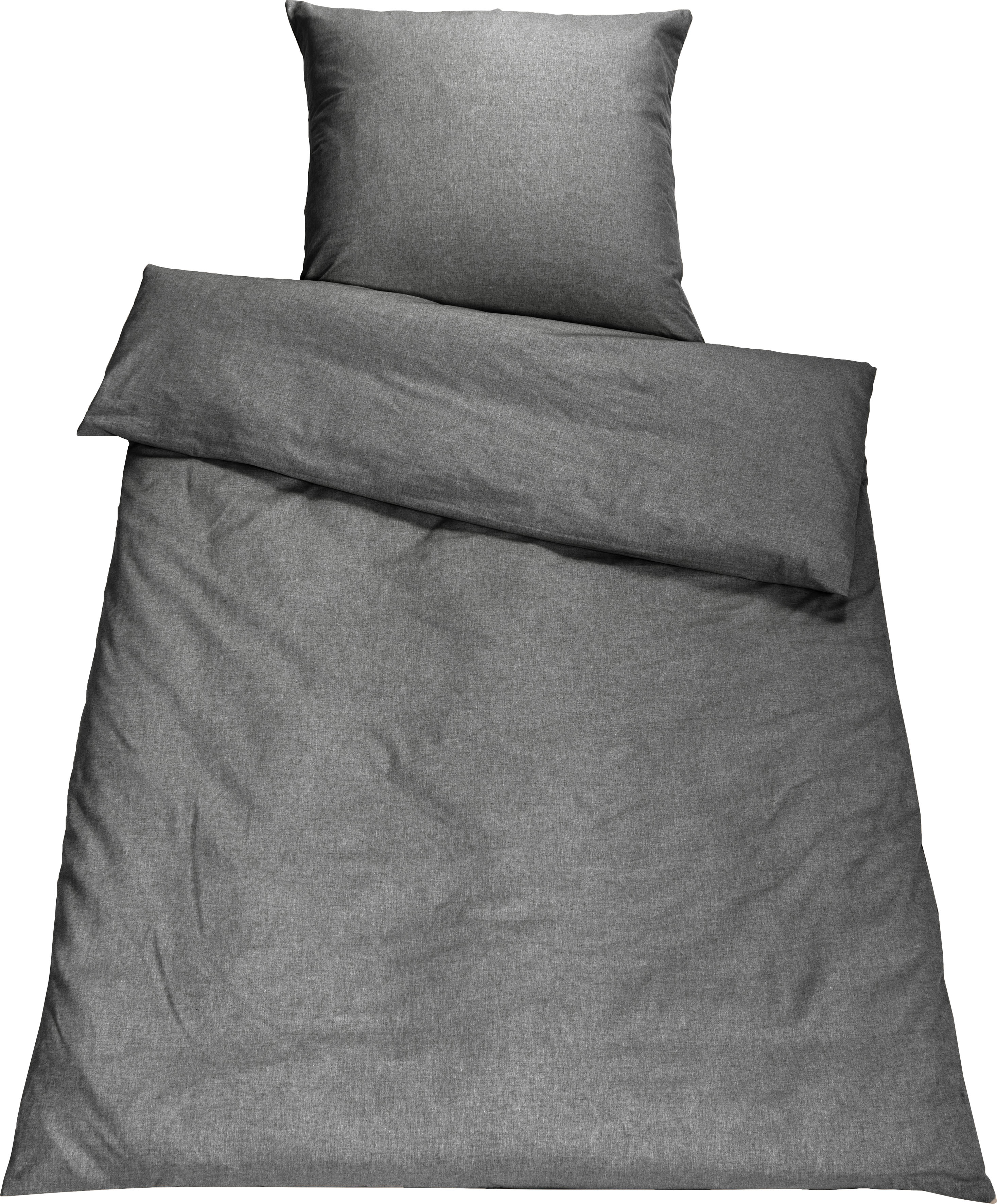 Bettwäsche »Chambray«, (2 tlg.), in diversen Uni-Tönen