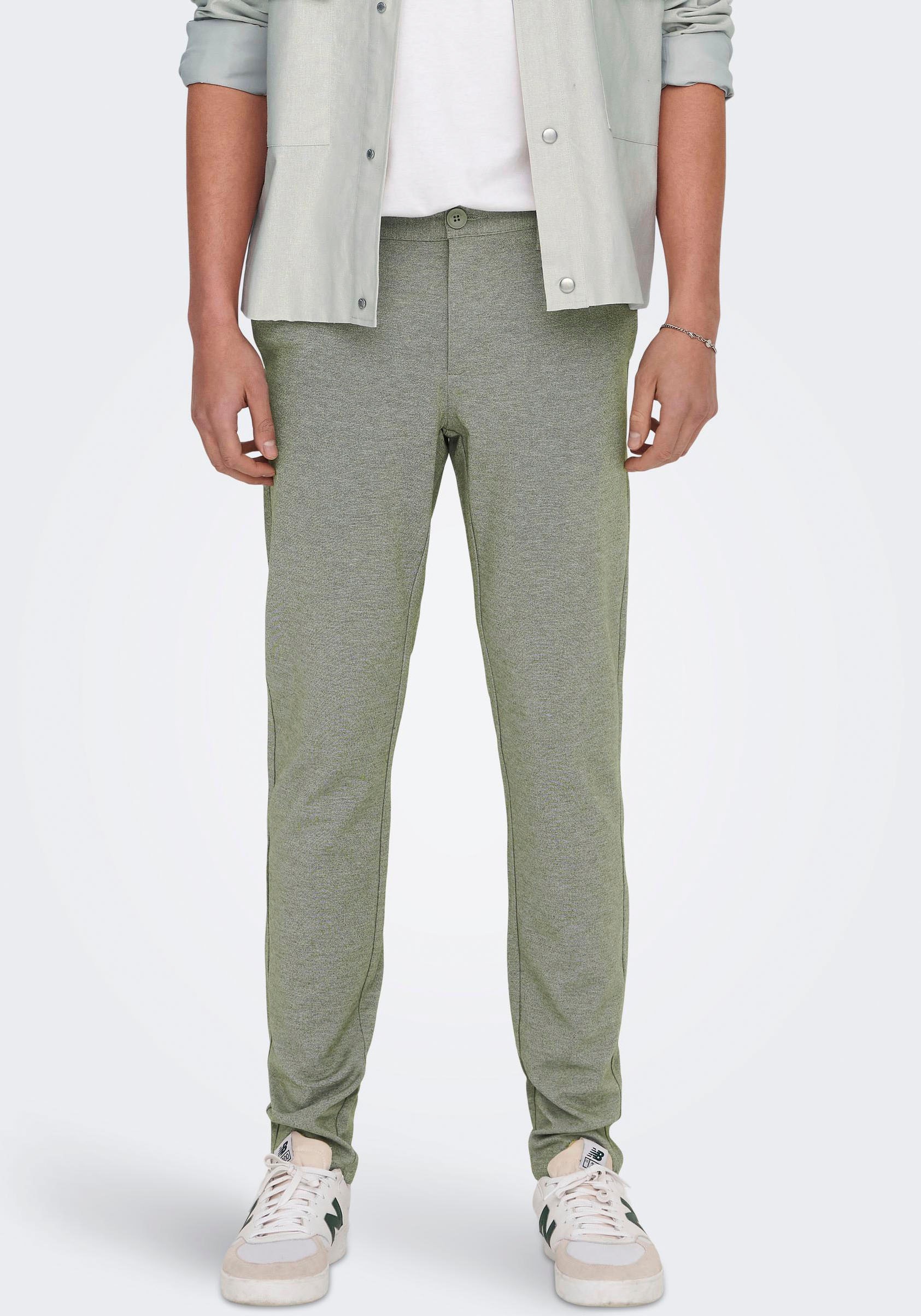 Only & Sons Herren Chino Hose ONSMARK 0209 - Slim Fit - Olive günstig online kaufen
