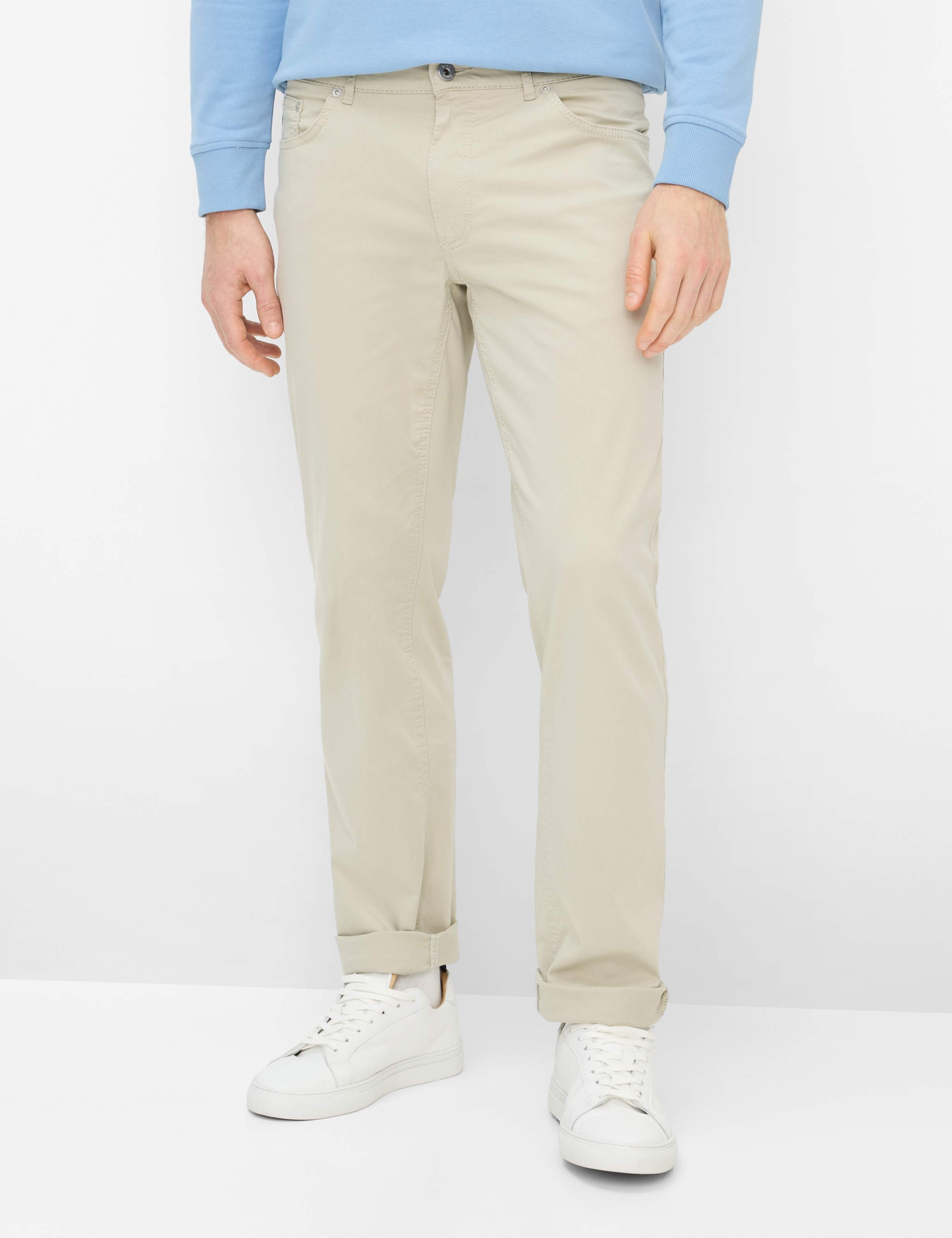 5-Pocket-Hose BRAX "Style COOPER", Herren, Gr. 36, Länge 32, beige, Web, 97% Baumwolle, 3% Elasthan, Hosen 5-Pocket-Hose