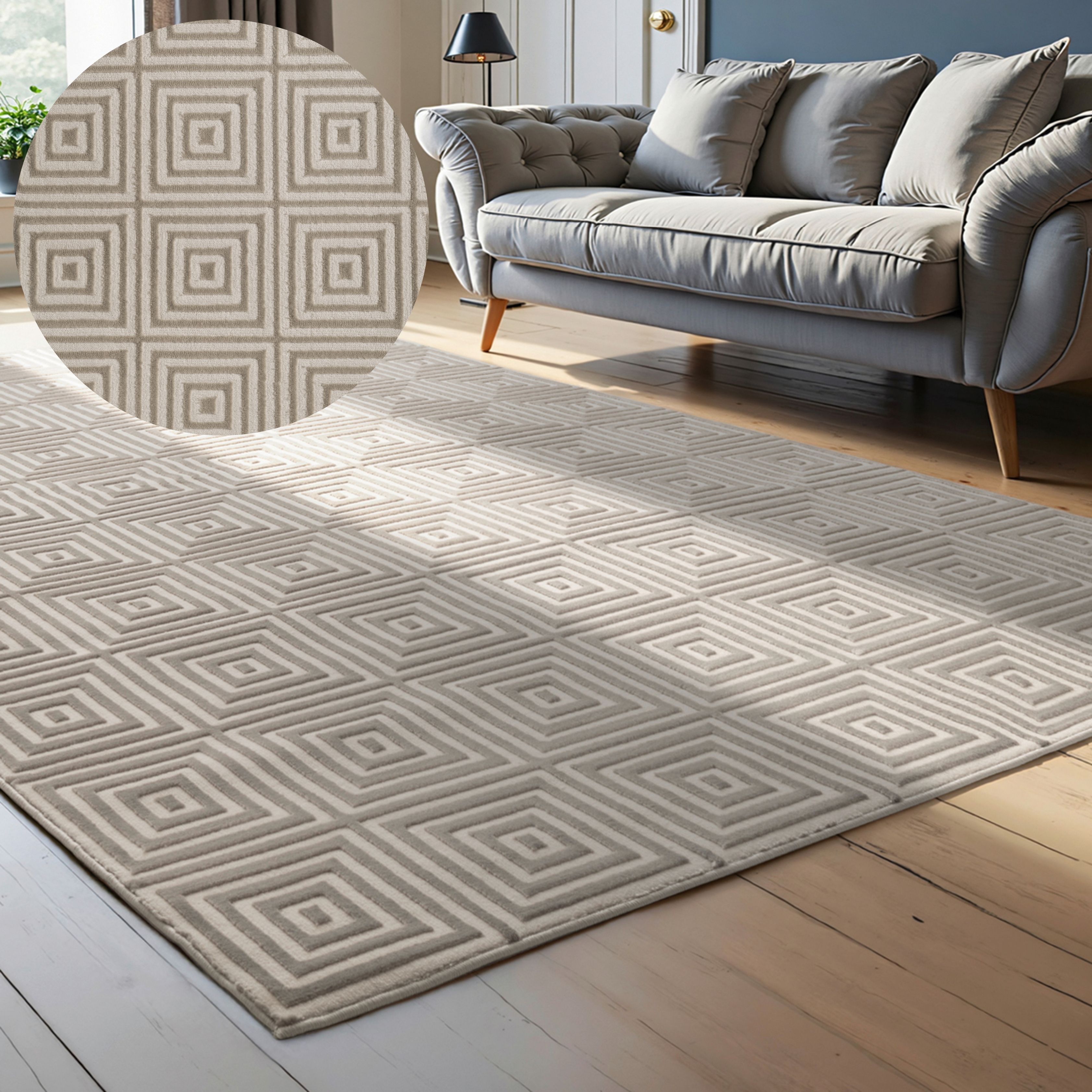 ELLE DECORATION "Tourmaline" rechteckig 9 mm Höhe Wohnzimmer, Schlafzimmer, Läufer, Hoch-Tief Effekt, Flur, Glanz