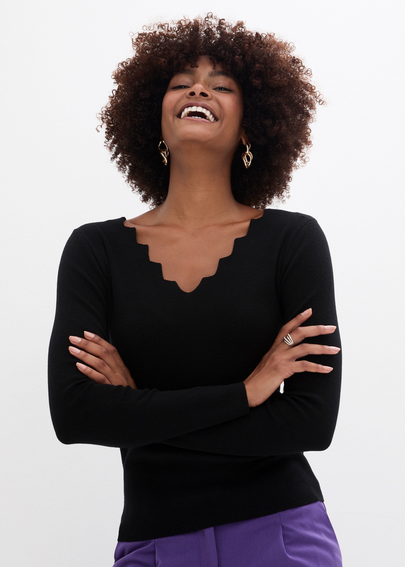 bonprix Strickpullover "Feinstrickpullover aus fließendem Viskose-Mix" Fein günstig online kaufen