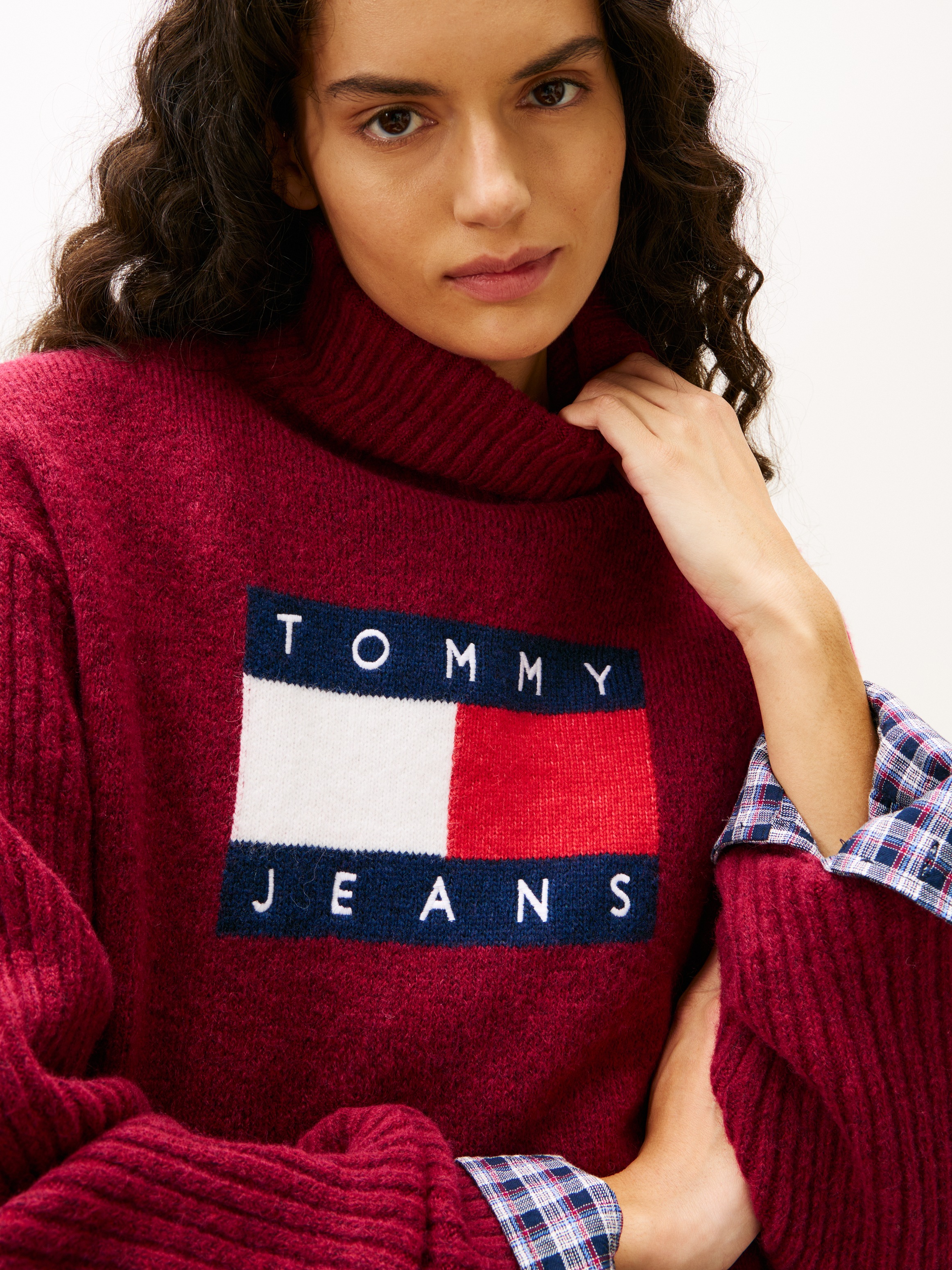 Tommy Jeans Rollkragenpullover "TJW TURTLENECK FLAG SWEATER EXT" günstig online kaufen