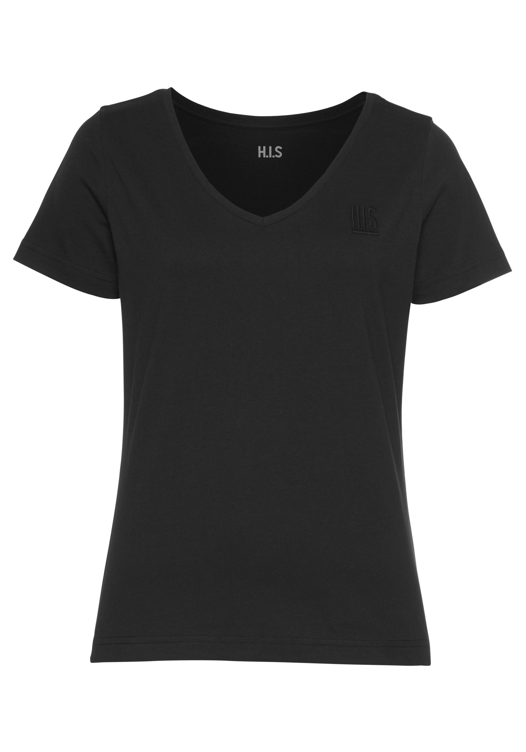 H.I.S T-Shirt »Essential-Basics«, (Spar-Set, 3er-Pack), hüftlange Passform, figurumspielender Schnitt, aus 100% Baumwolle
