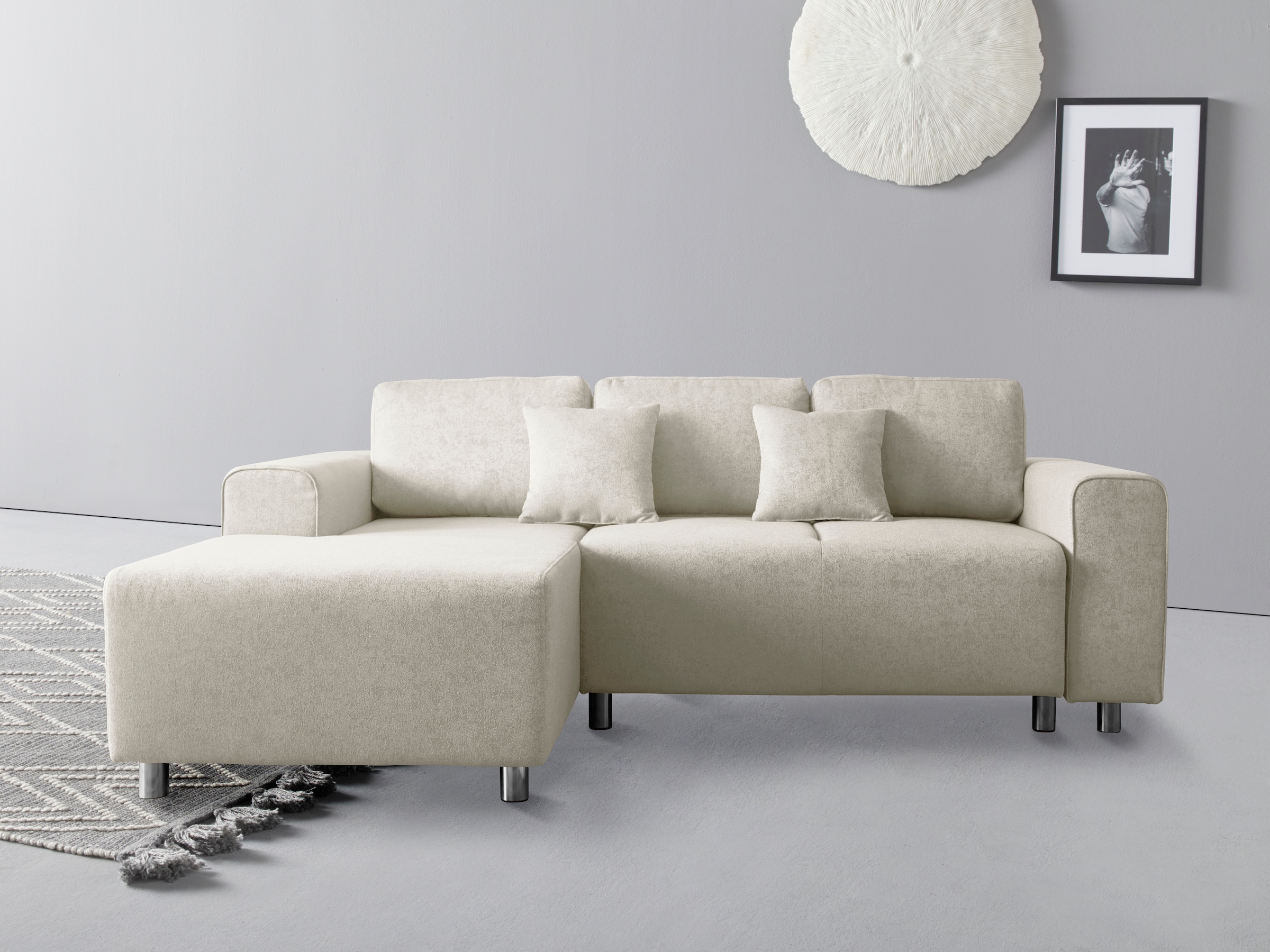 Home affaire Ecksofa "Györ", L-Form, wahlweise mit Bettfunktion und Bettkas günstig online kaufen