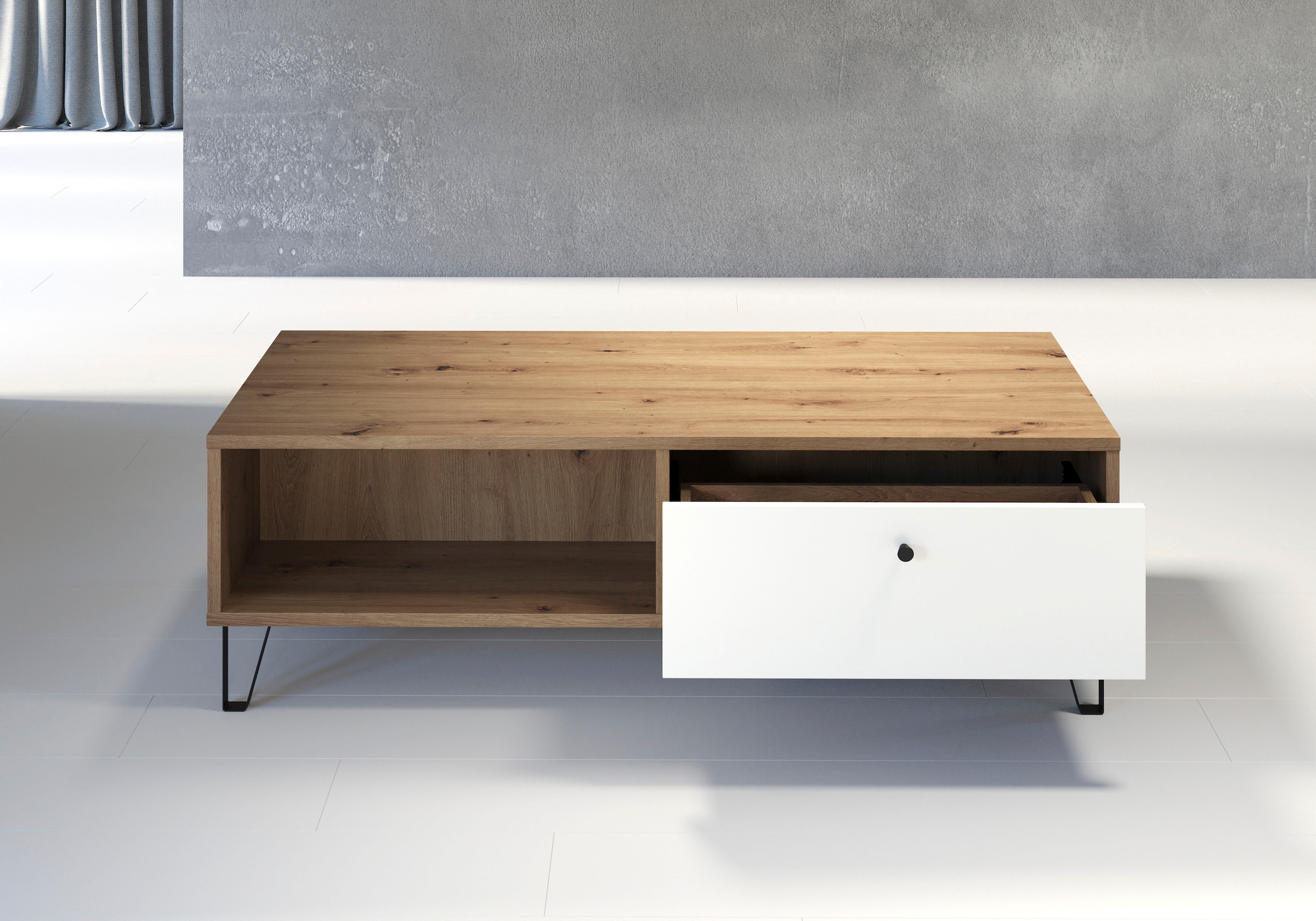 PLACES OF STYLE Couchtisch "Tarragona" Couchtisch m. 2 Schub.K, 2 Fächern & günstig online kaufen