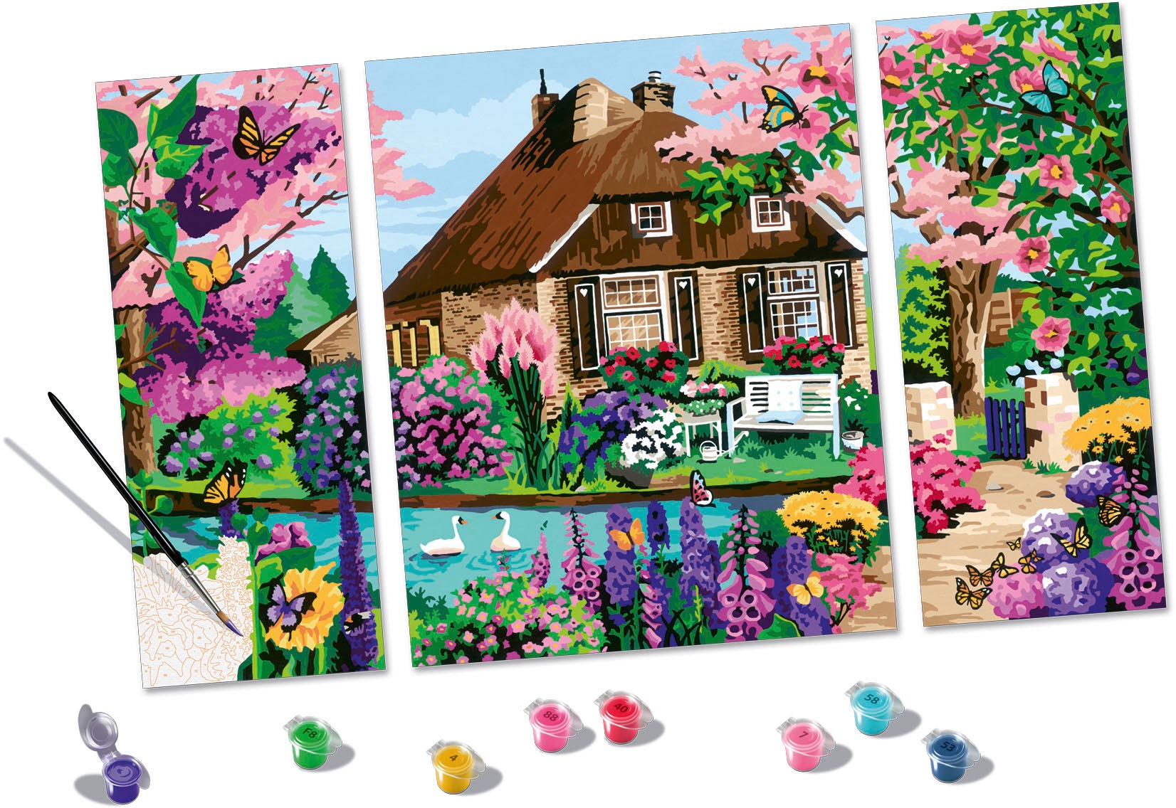 Ravensburger Malen nach Zahlen »CreArt, Waterside Cottage«, Made in Europe