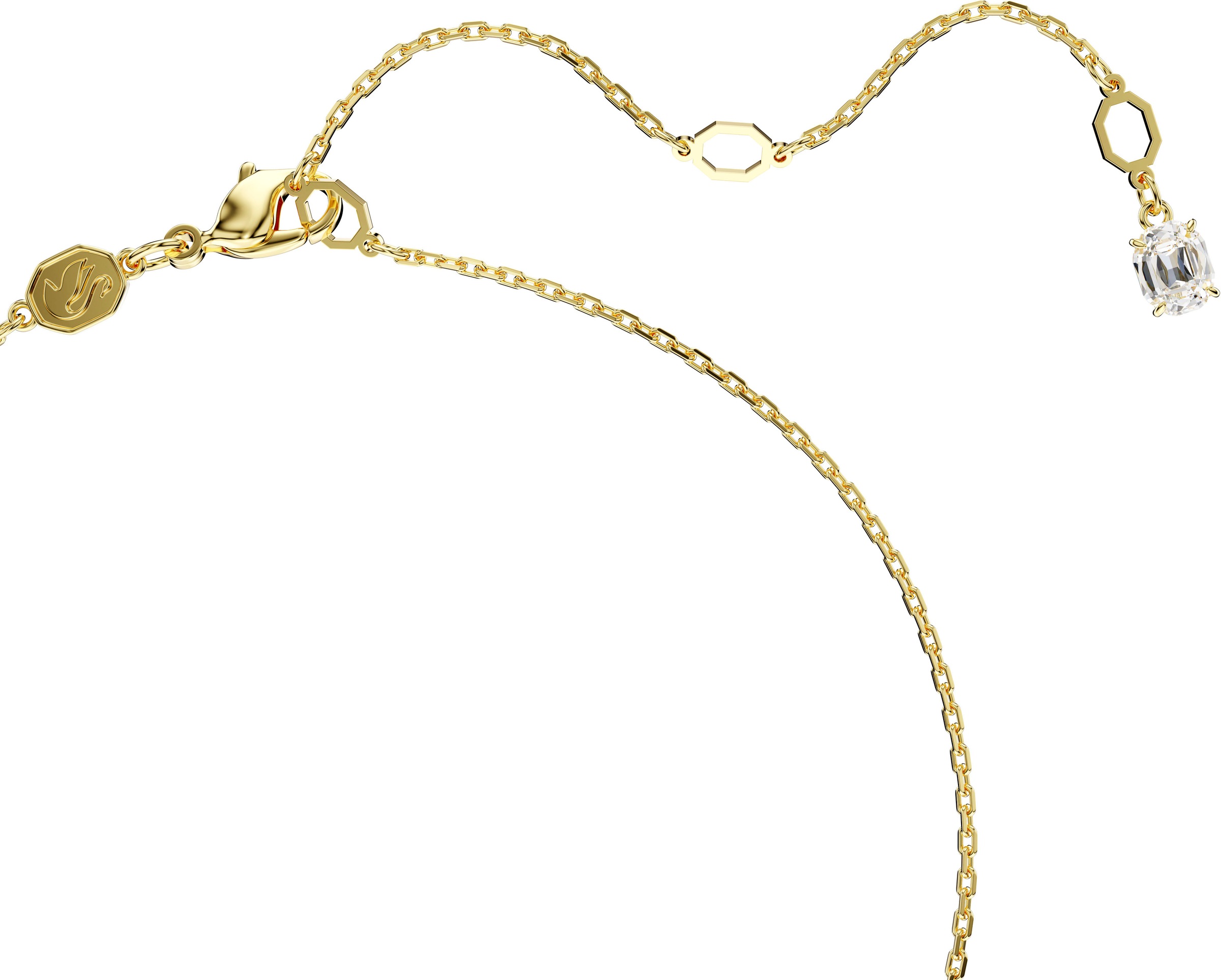 Kette mit Anhänger SWAROVSKI "Schmuck Geschenk Halskette Imber", gold (gelbgoldfarben, kristallweiß), Halsketten, Damen, Metall, L: 45, mit Swarovski Zirkonia (synth.) 5