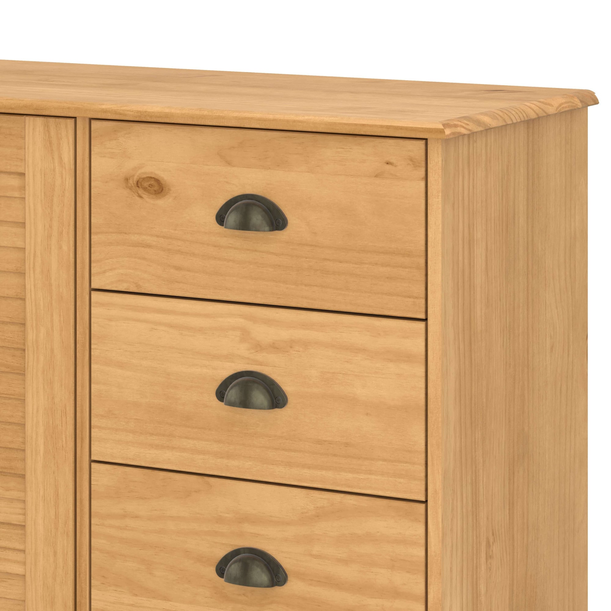 OTTO home Sideboard »Turia, mit Lamellentüren« Kommode aus massivem Kiefernholz, FSC®, 4 Schubkasten, Breite 125 cm