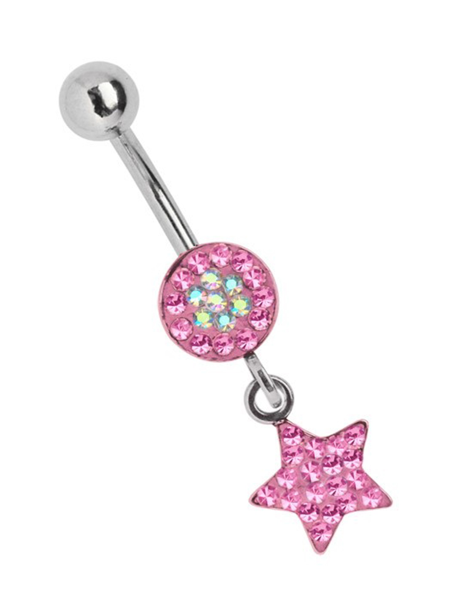 Adelia´s Bauchnabelpiercing "Piercing  Piercing Bauchnabelpiercing", 316l Stahl Banane - rund Stern Hänger mit kleinen S