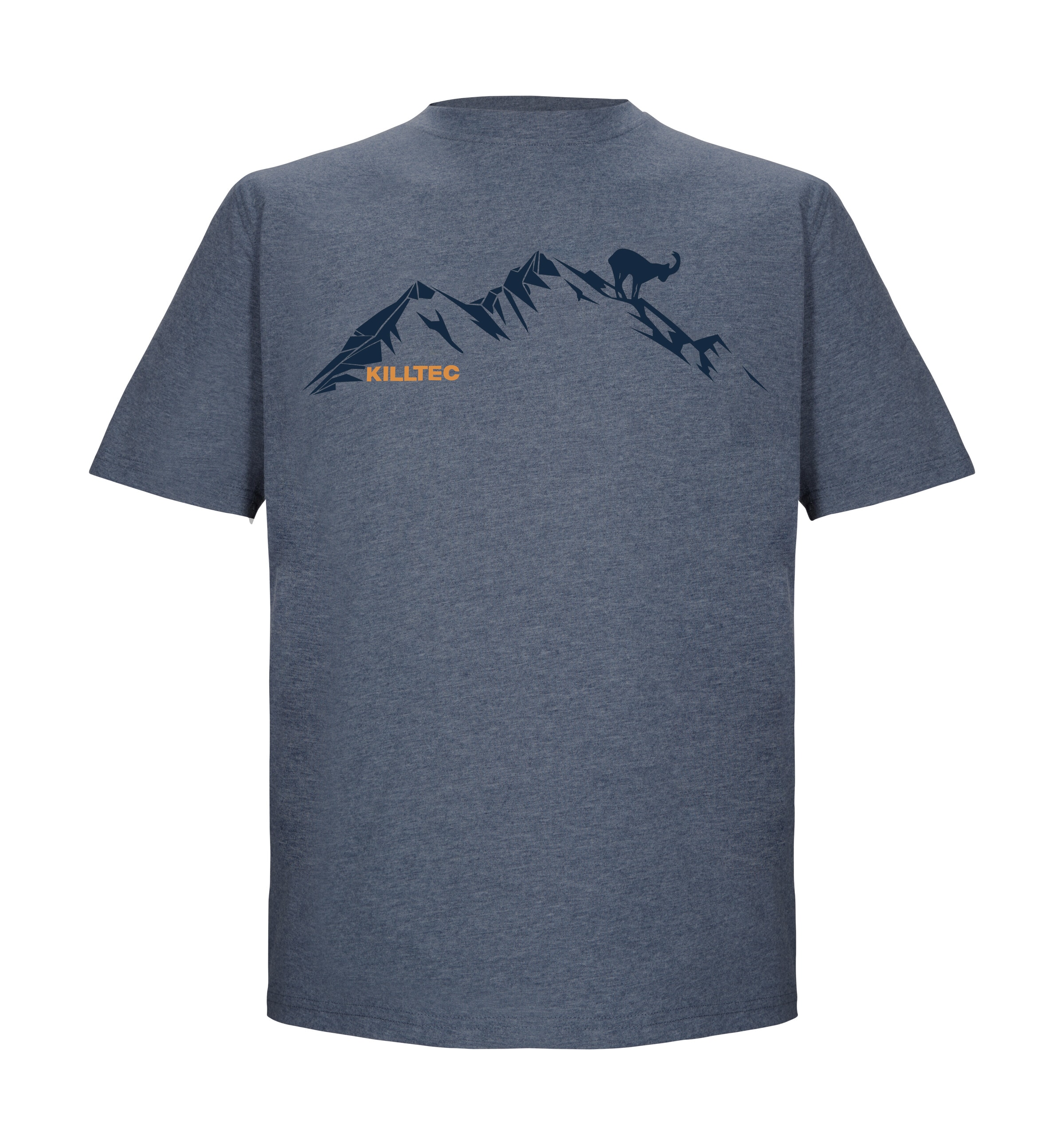 Killtec T-Shirt "KOS 365 MN TSHRT" Herren T-Shirt mit Melange-Optik, Bergprint, vielseitig kombinierbar